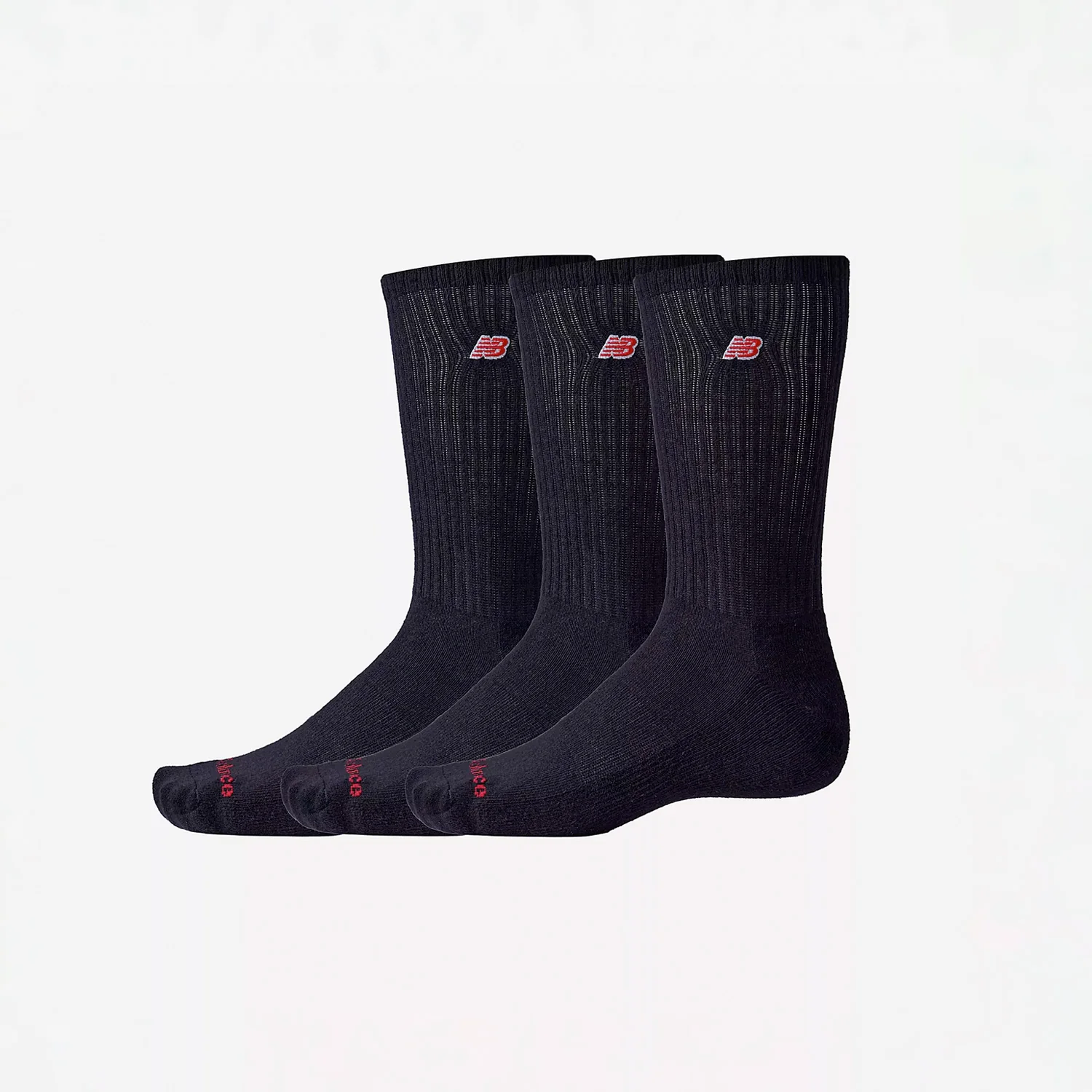 New Balance PATCH LOGO CREW SOCK 3 PACK, Black - Image 2