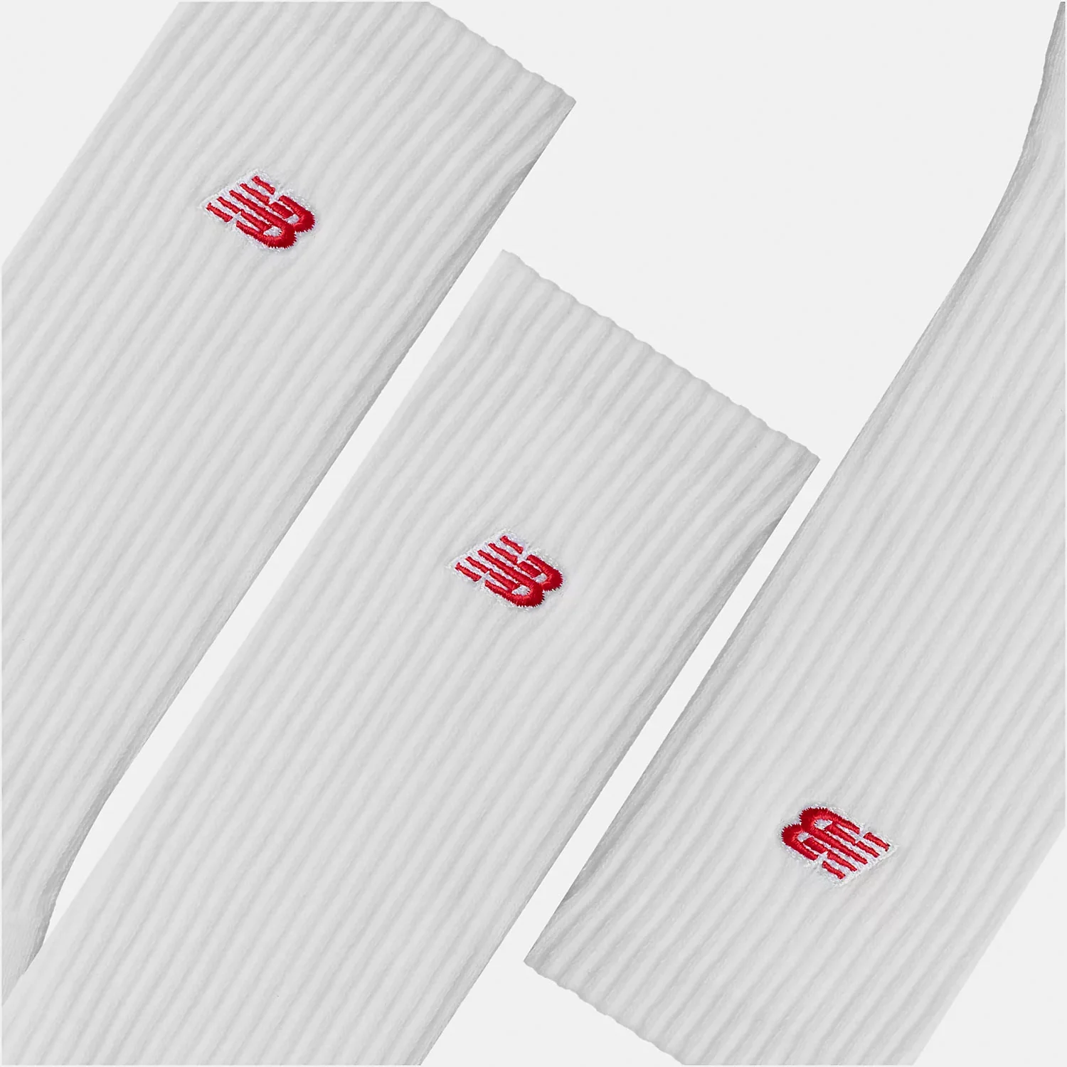 New Balance PATCH LOGO CREW SOCK 3 PACK, White - Image 2