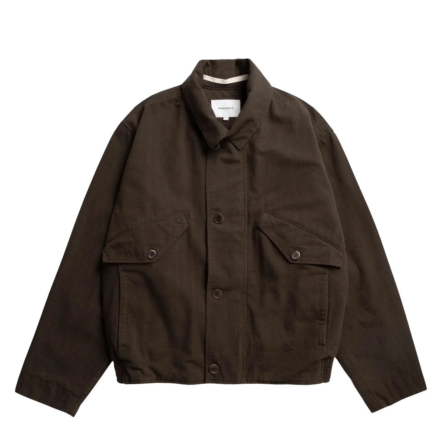 Norse Projects VANDEL HERRINGBONE FLIGHT JACKET, Delicioso Brown