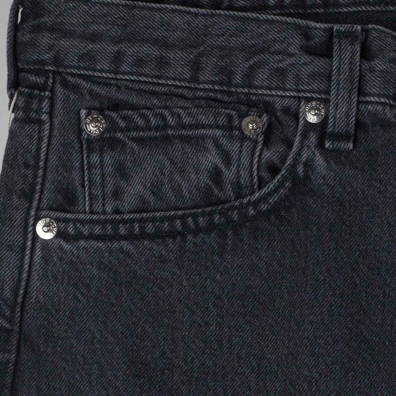 orSlow 101 DAD'S FIT DENIM PANTS, Black Denim Stone - Image 3