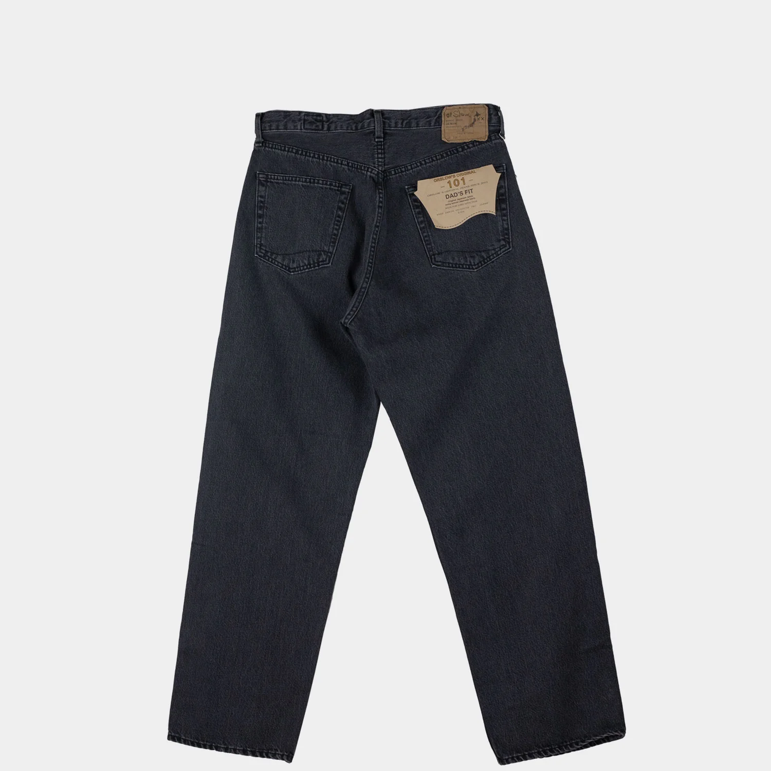 orSlow 101 DAD'S FIT DENIM PANTS, Black Denim Stone - Image 4