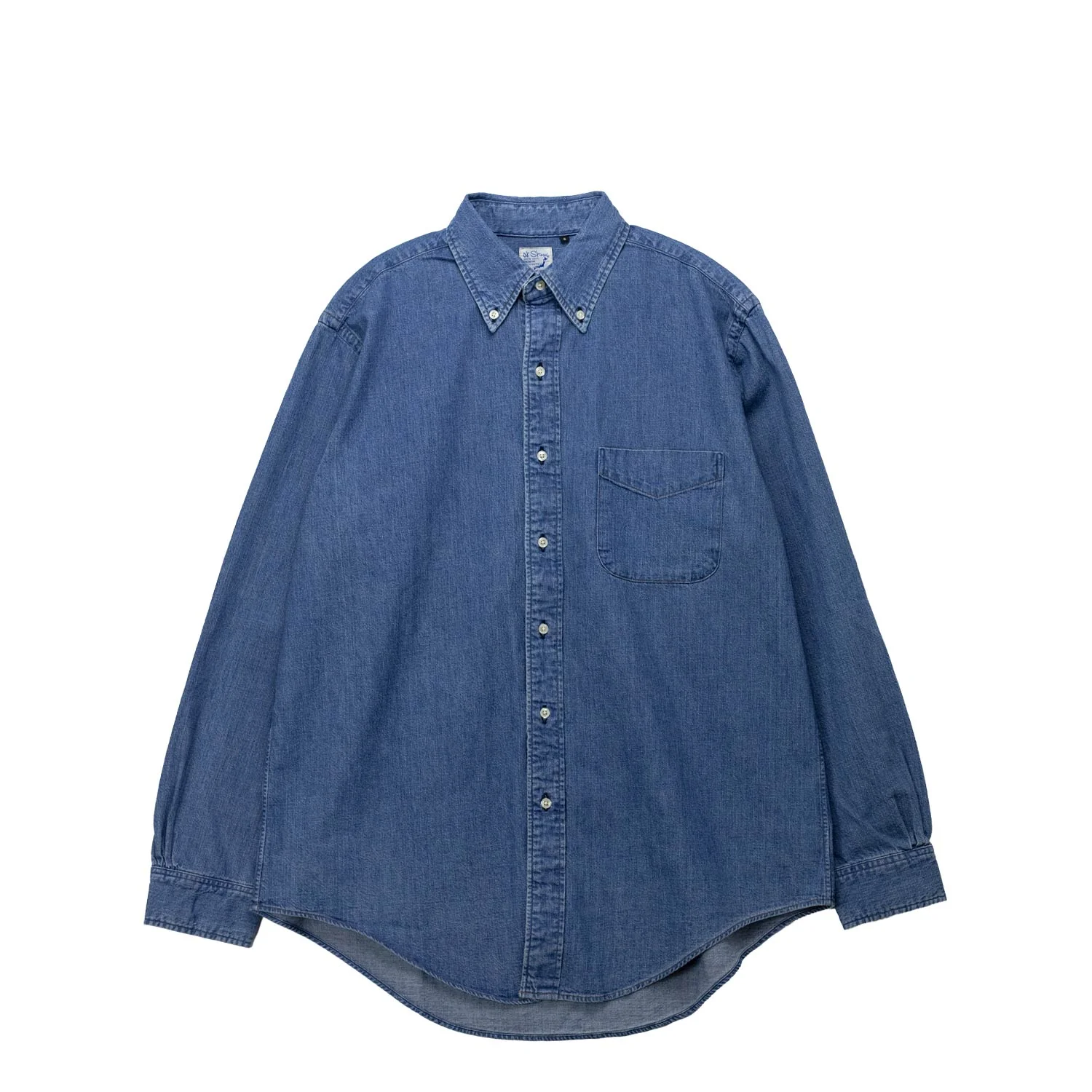 orSlow DENIM STANDARD BUTTON DOWN SHIRT, Used Denim