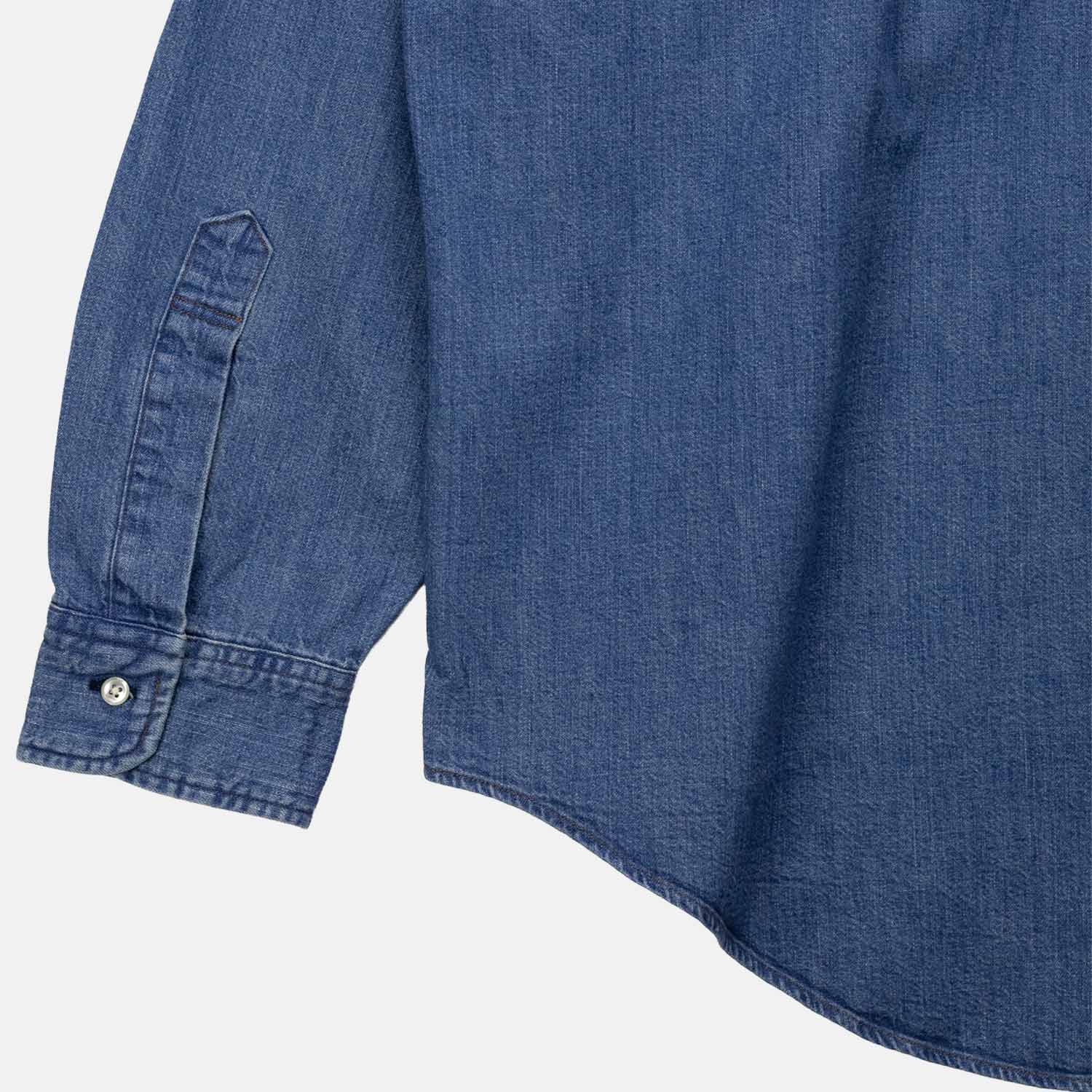 orSlow DENIM STANDARD BUTTON DOWN SHIRT, Used Denim - Image 4
