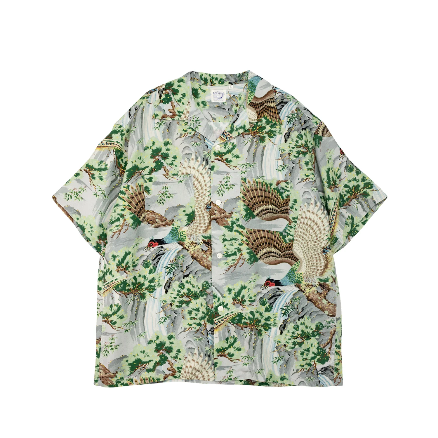 orSlow PEACOCK GARDEN HAWAIIAN SHIRT, Multi