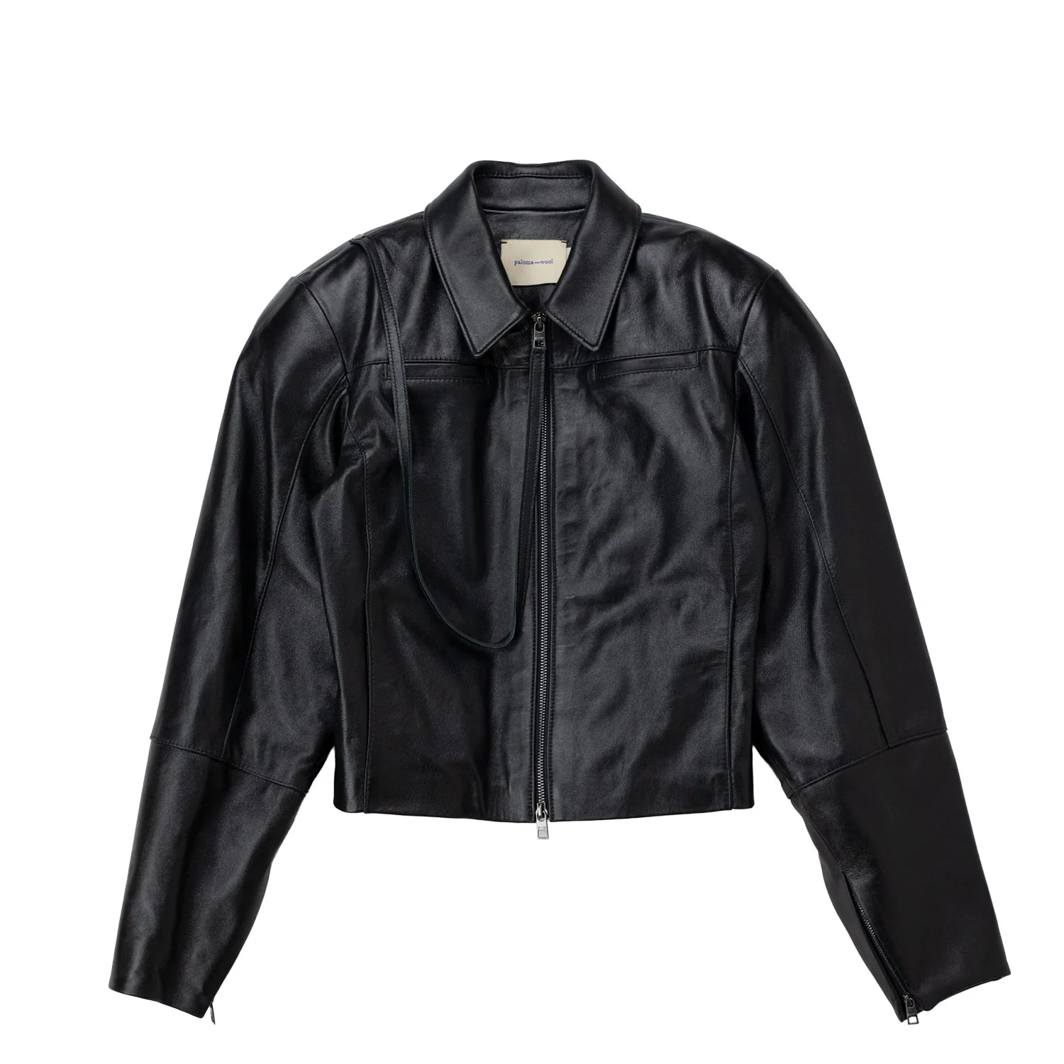 Paloma Wool BANUI LEATHER JACKET, Black