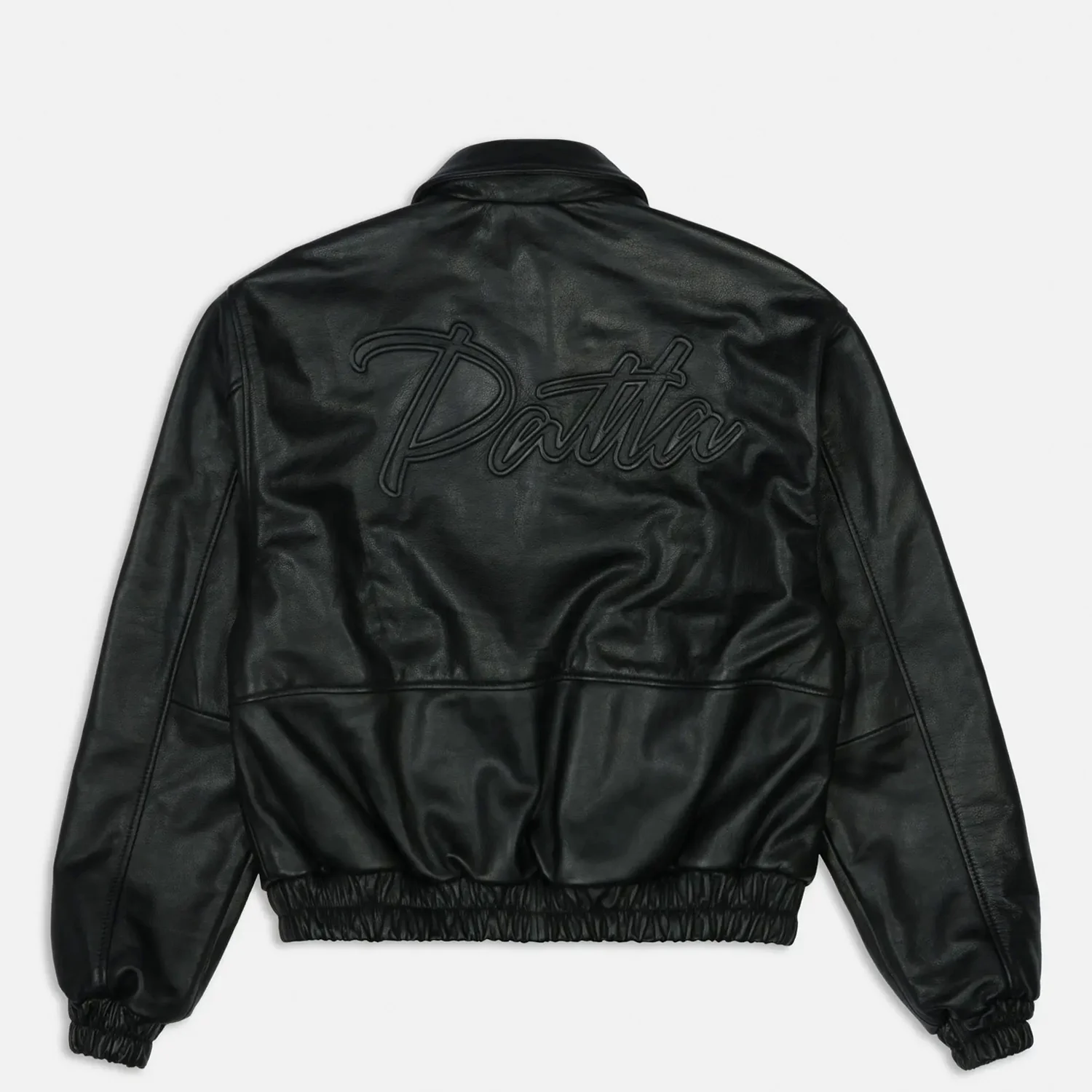 Patta LEATHER BOMBER JACKET, Black - Image 2