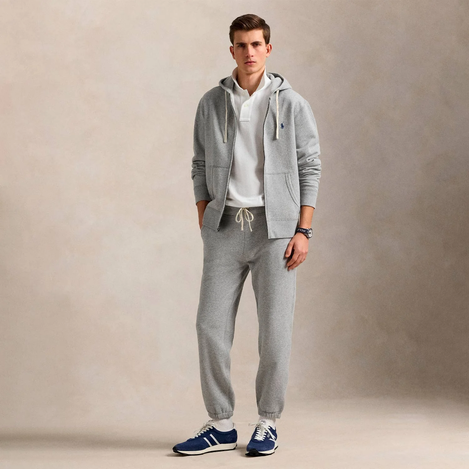 POLO Ralph Lauren ZIP-UP FLEECE HOODIE, Grey Heather - Image 2
