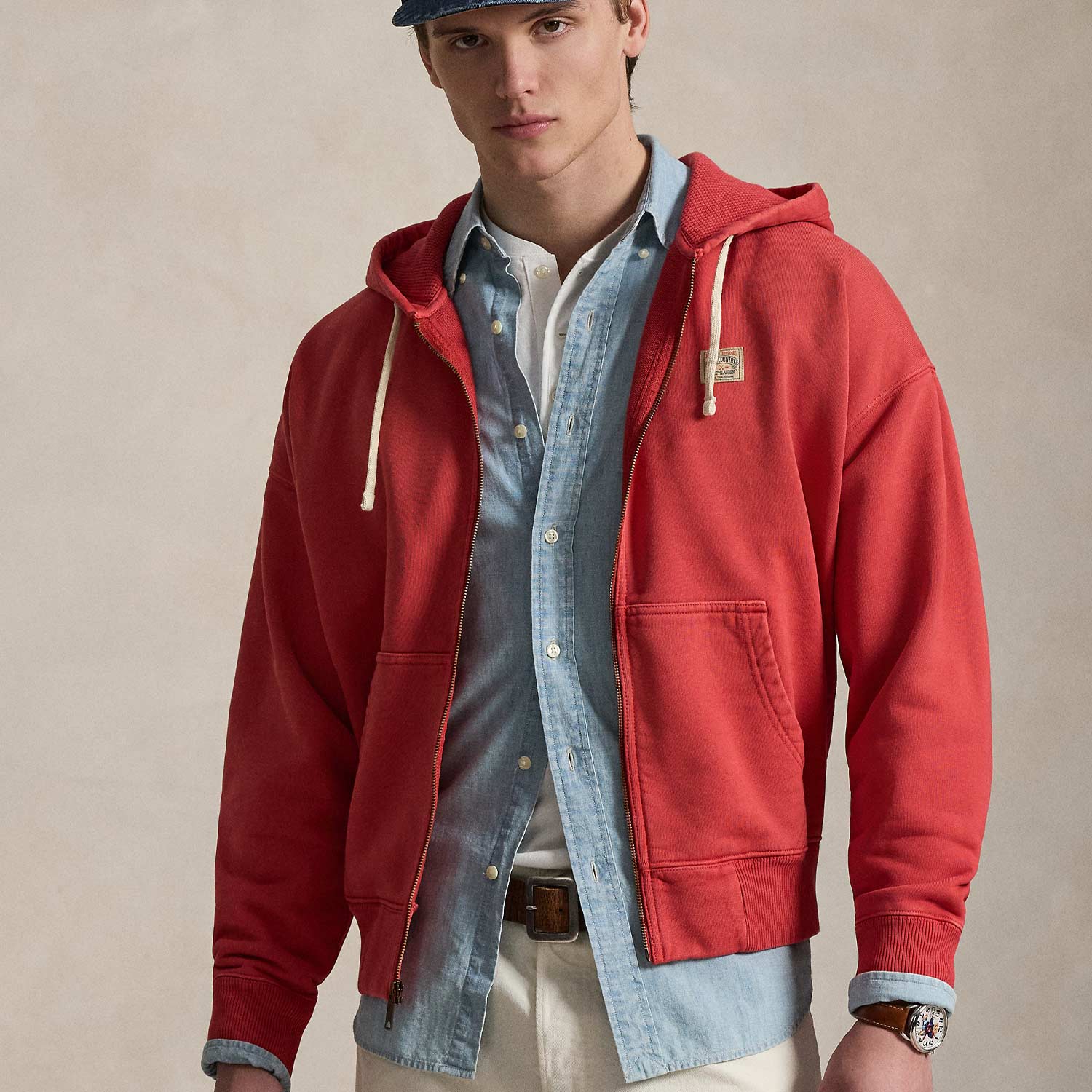 Polo Ralph Lauren FULL ZIP SWEATSHIRT, Red - Image 2