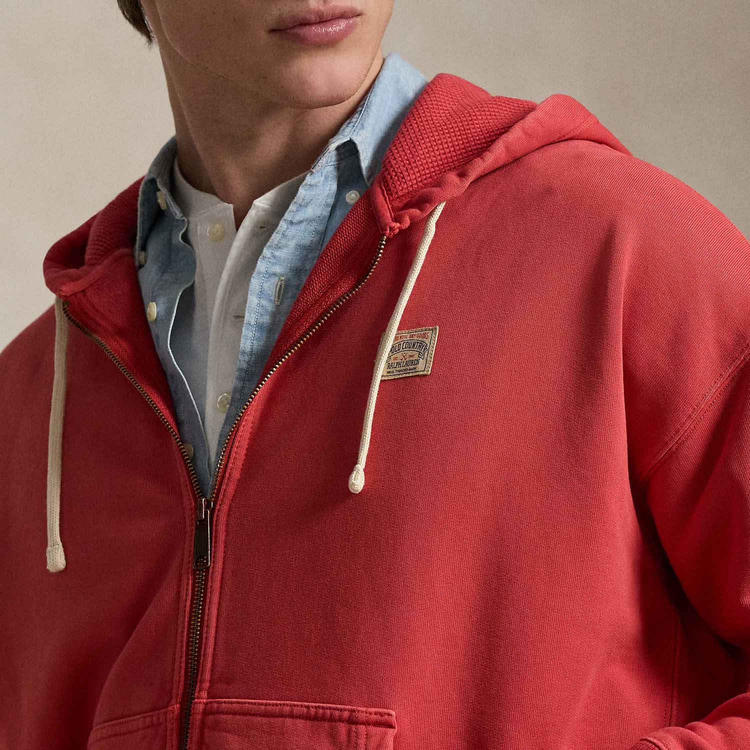 Polo Ralph Lauren FULL ZIP SWEATSHIRT, Red - Image 4