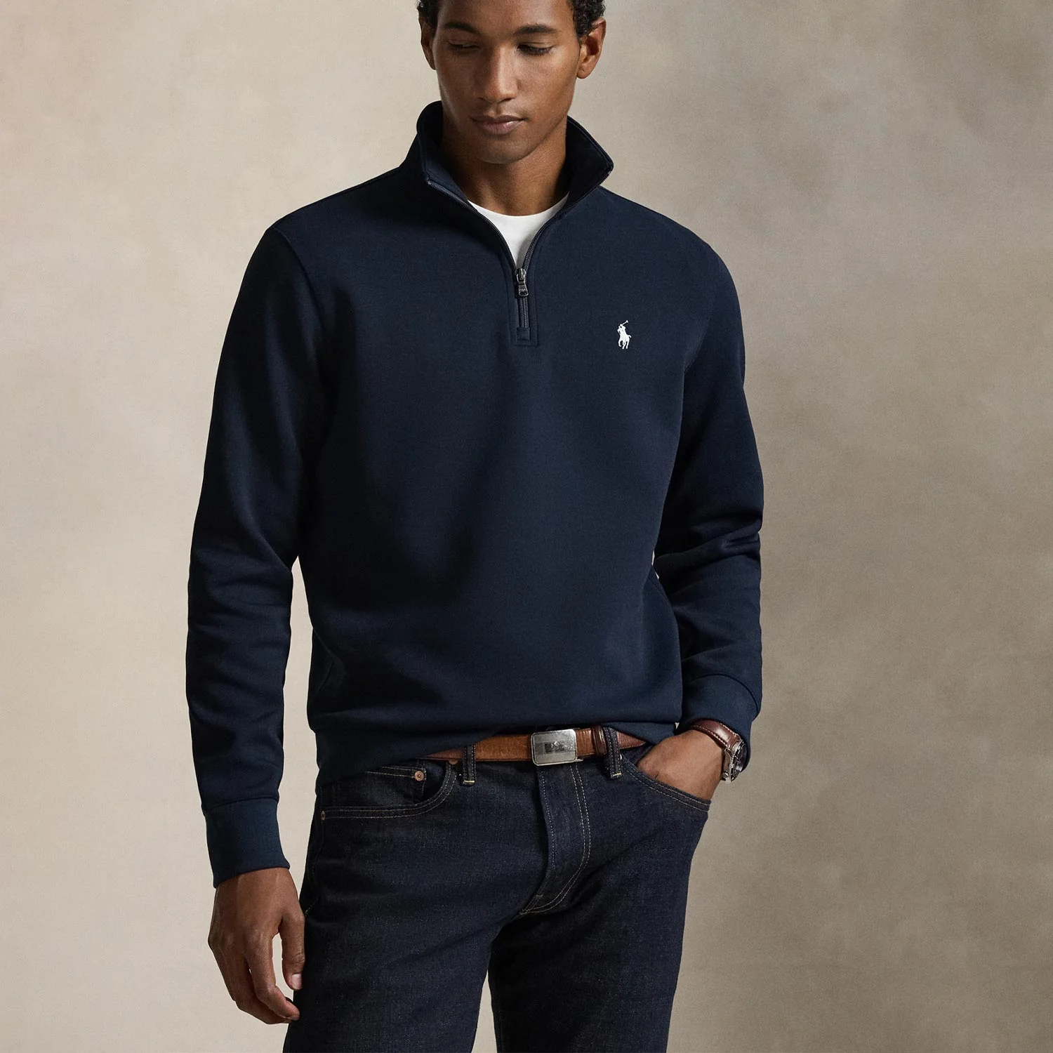 Polo Ralph Lauren HALF ZIP SWEATSHIRT, Blue - Image 2