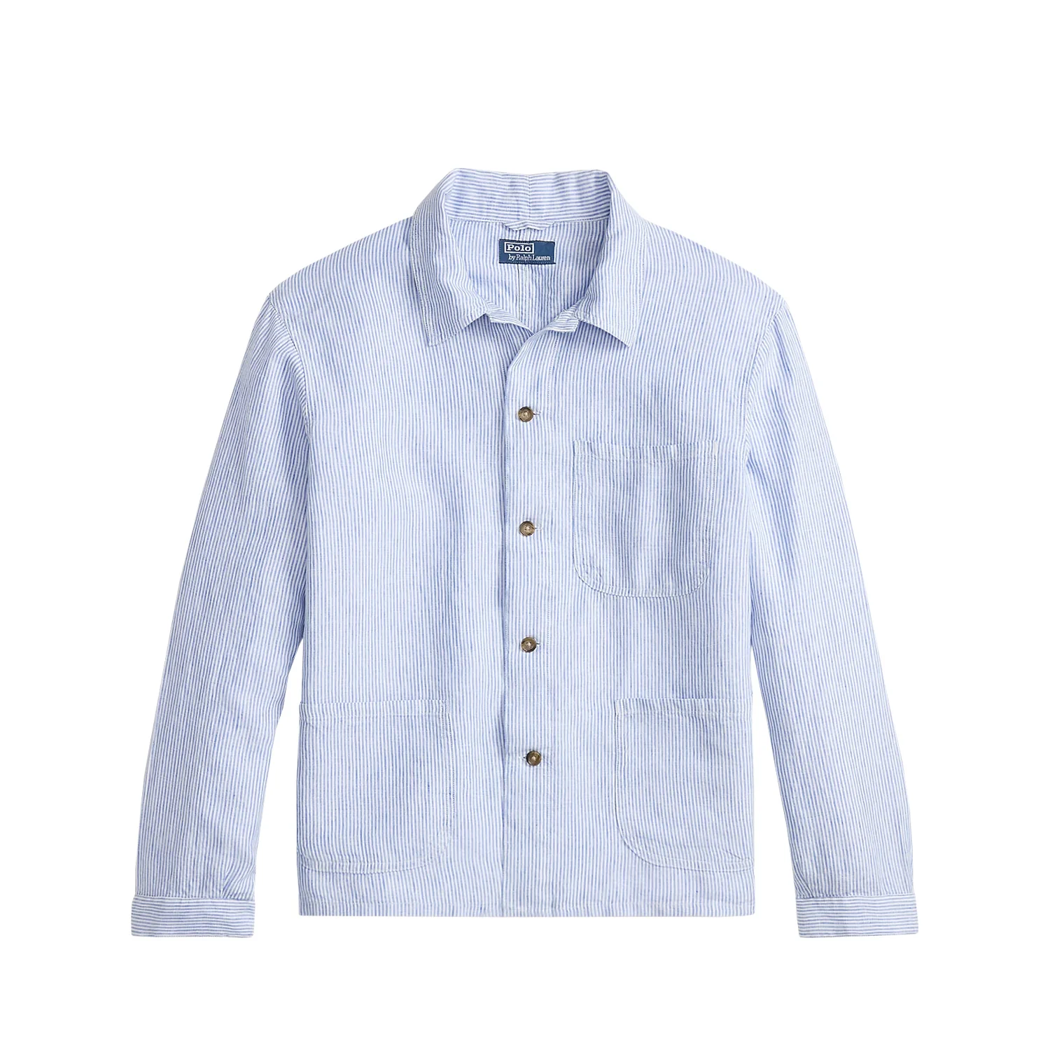Polo Ralph Lauren LINEN UTILITY OVERSHIRT, Blue/White