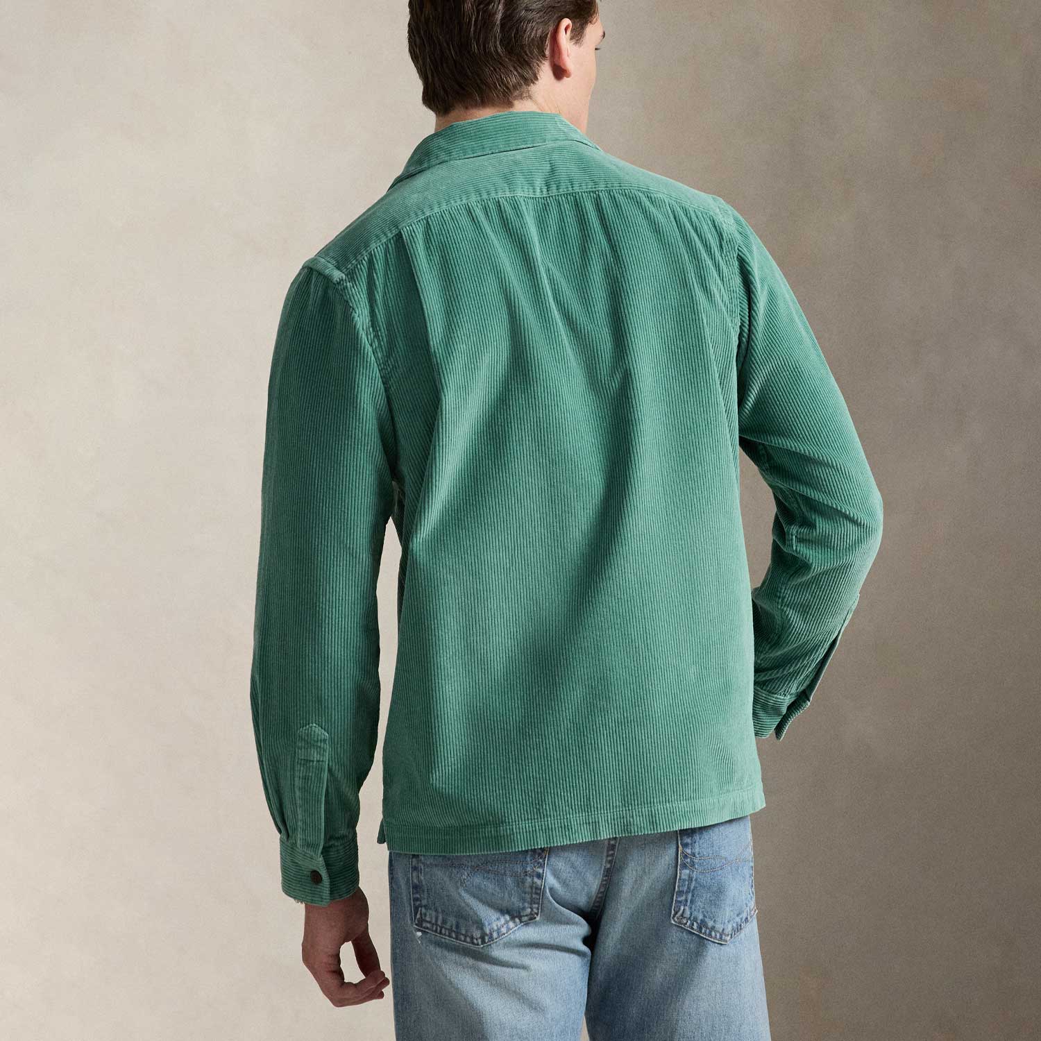 CORD LONGLSLEEVE SPORT SHIRT, Green - Image 2