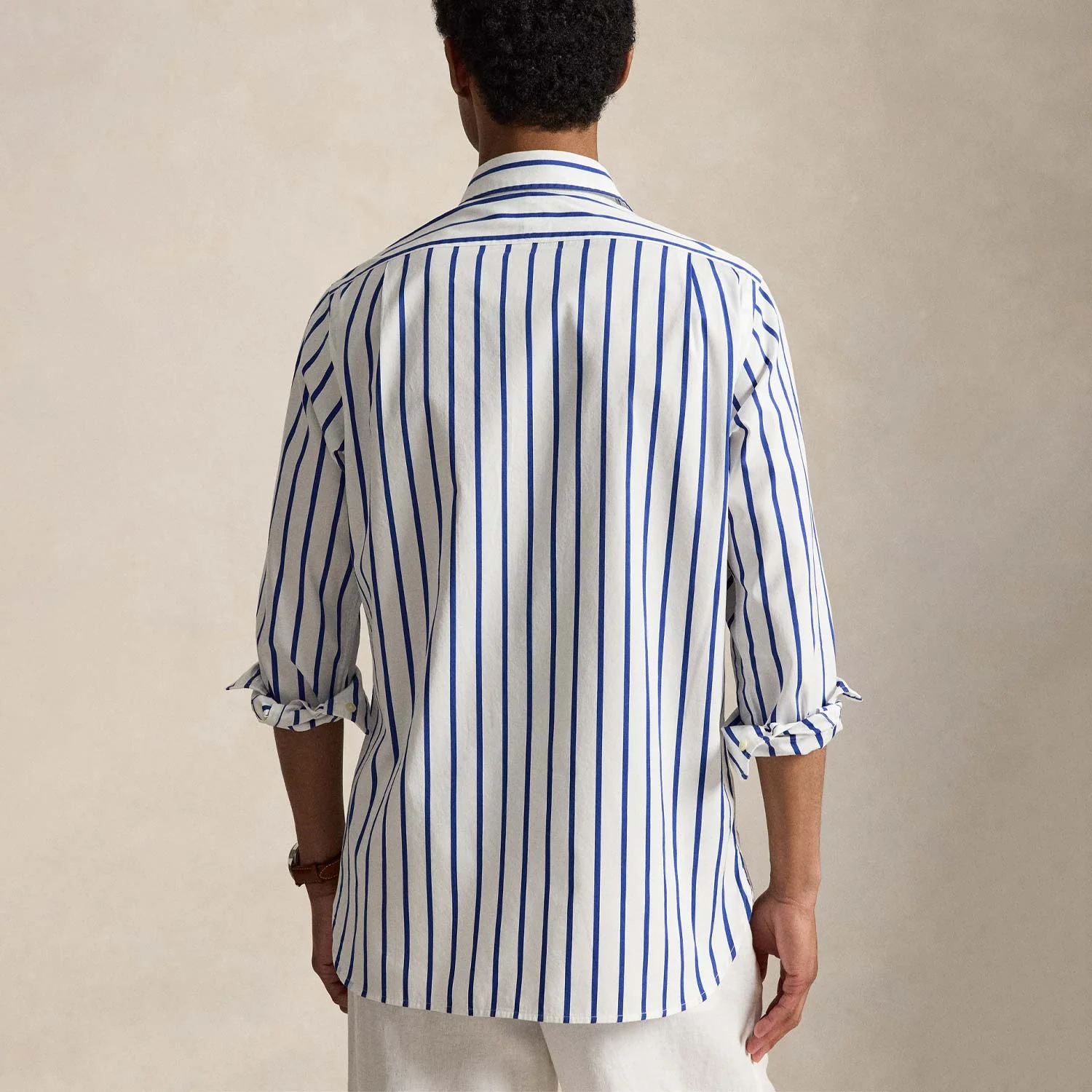 Polo Ralph Lauren OVERSIZED STRIPED SHIRT, White/Blue - Image 4