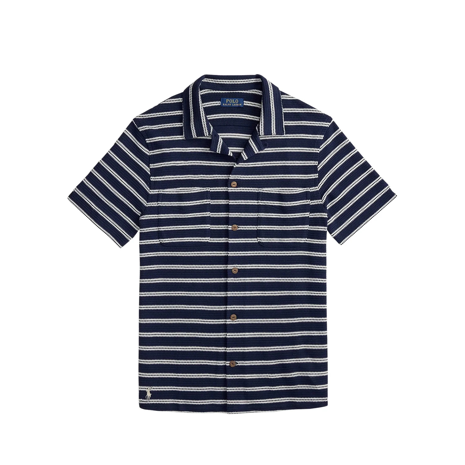 Polo Ralph Lauren SHORT SLEEVE CAMP SHIRT, Newport Navy/Pale Cream