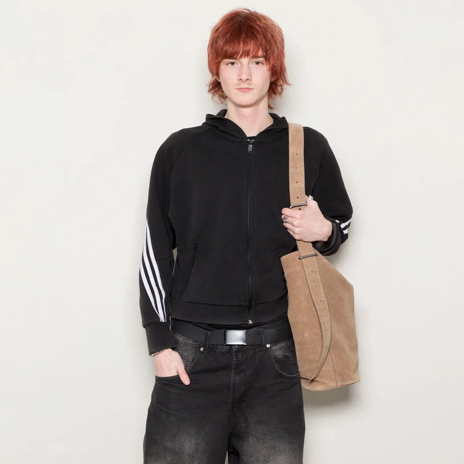 Sandqvist LEATHER SHOPPER BAG, Taupe - Image 3