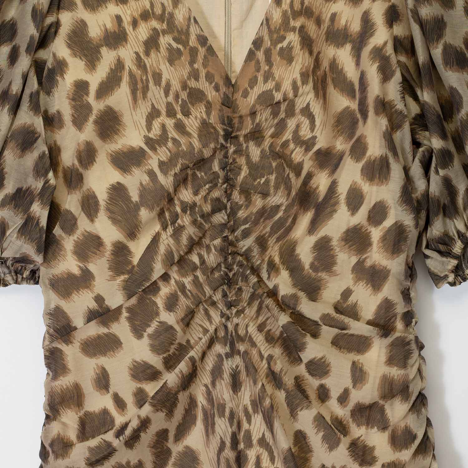 Sea NY CLAUDE PRINT PUFF SLEEVE DRESS, Cream - Image 2