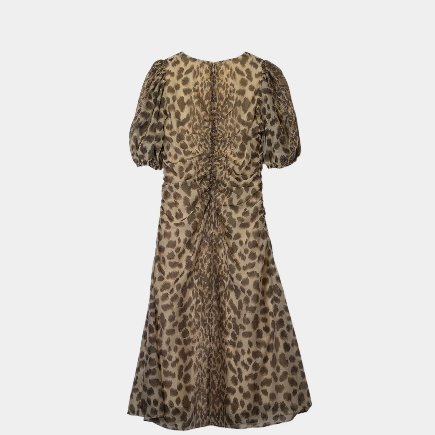 Sea NY CLAUDE PRINT PUFF SLEEVE DRESS, Cream - Image 4