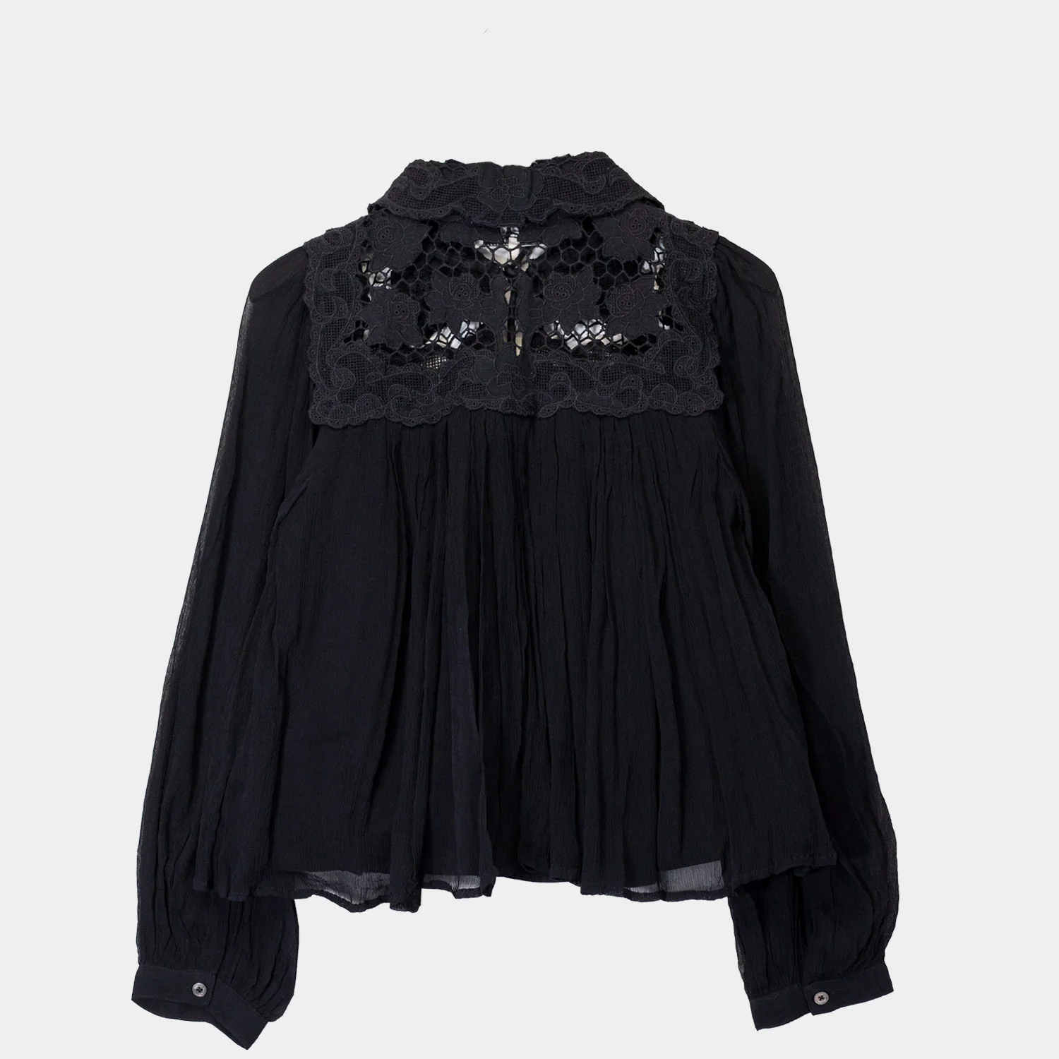 Sea NY DAPHNE LACE L/S TOP, Black - Image 4