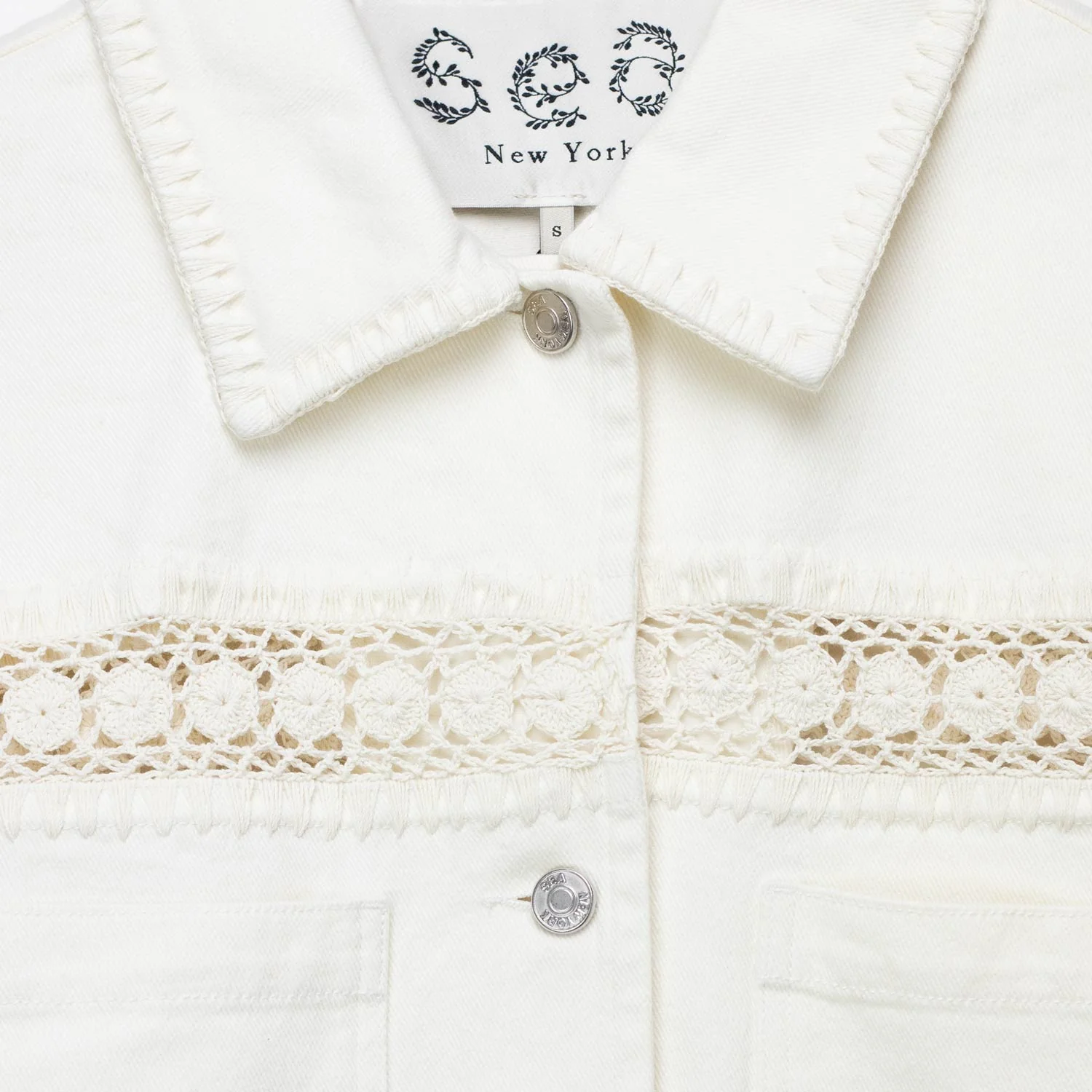 Sea NY STASIA DENIM JACKET, Cream - Image 5