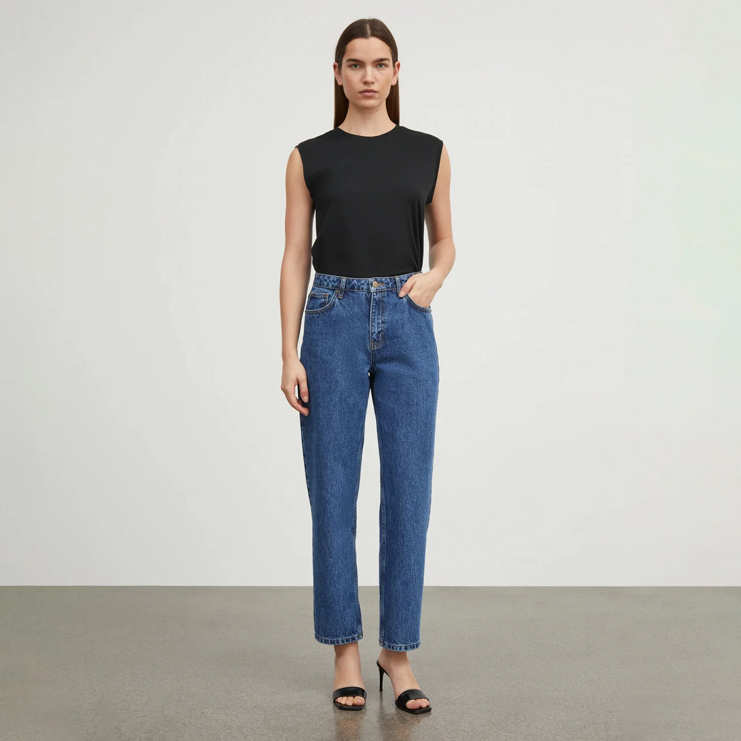 Skall Studio ALLISON CROPPED JEANS, Mid Blue - Image 2