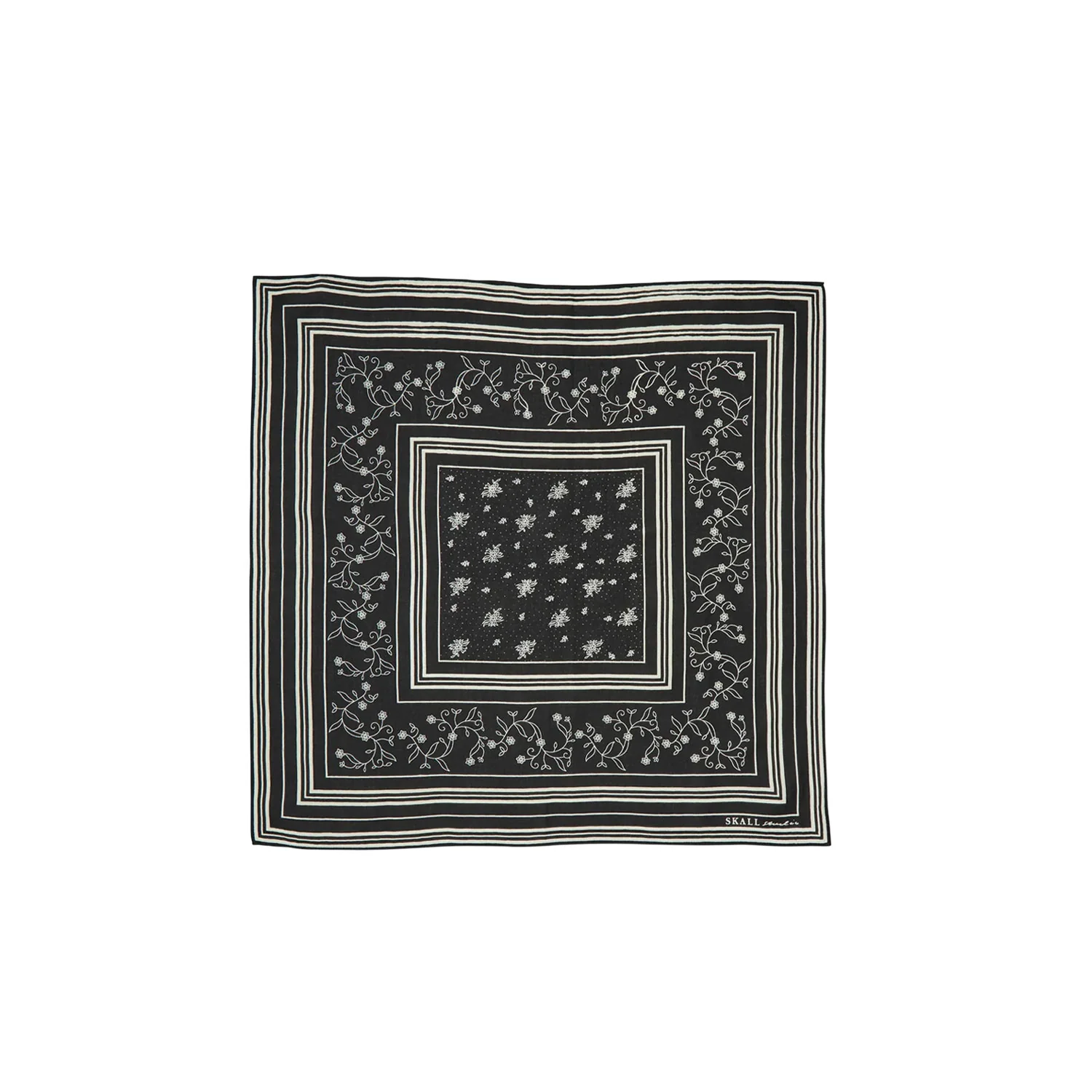 Skall Studio CLASSIC SCARF 55X55, Black/Light Cream