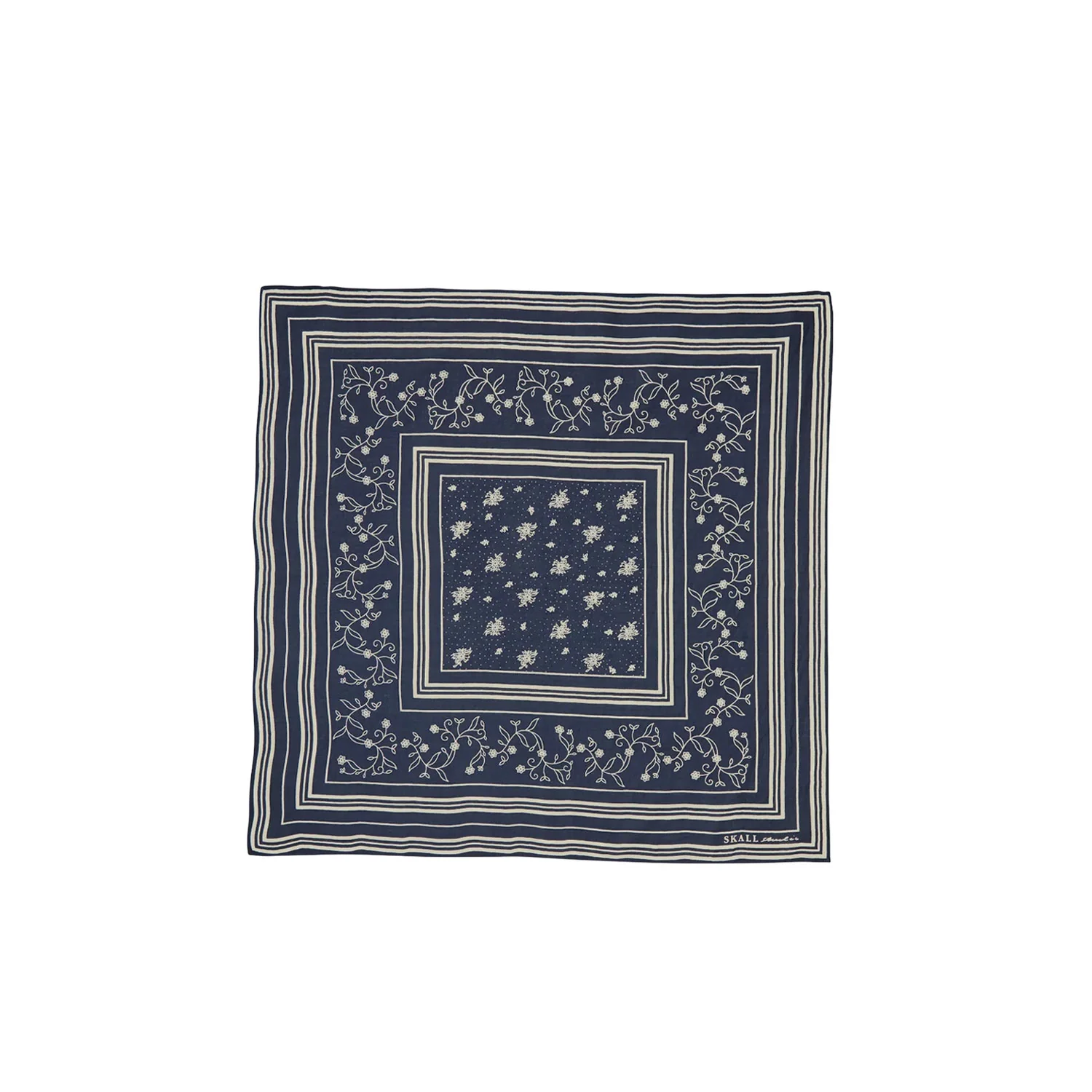 Skall Studio CLASSIC SCARF 55X55, Dark Navy/Light Cream