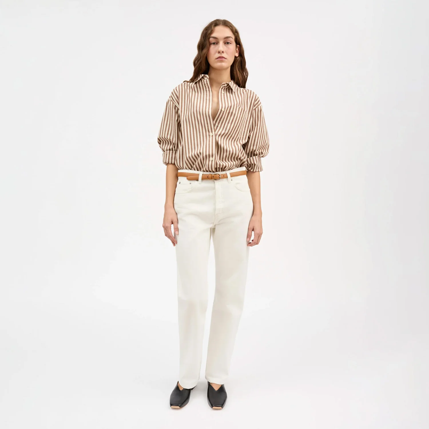 Skall Studio EDGAR SHIRT, Brown/Ecru - Image 2
