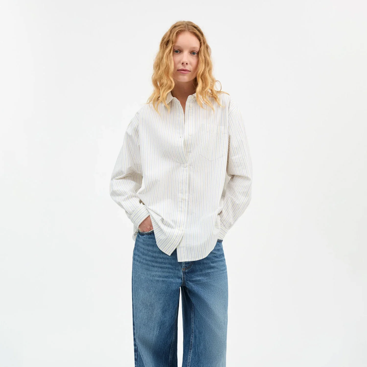 Skall Studio EDGAR SHIRT, Yellow/Blue Stripe - Image 3