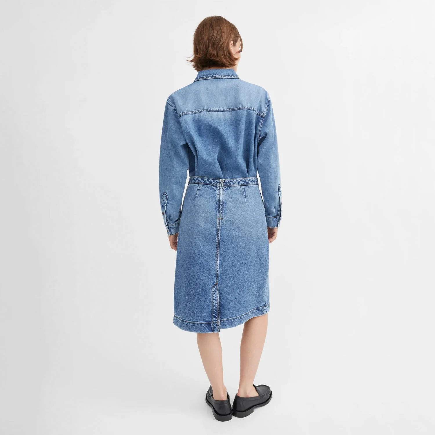 Skall Studio MILLINGTON SHIRT, Worn Mid Blue - Image 3