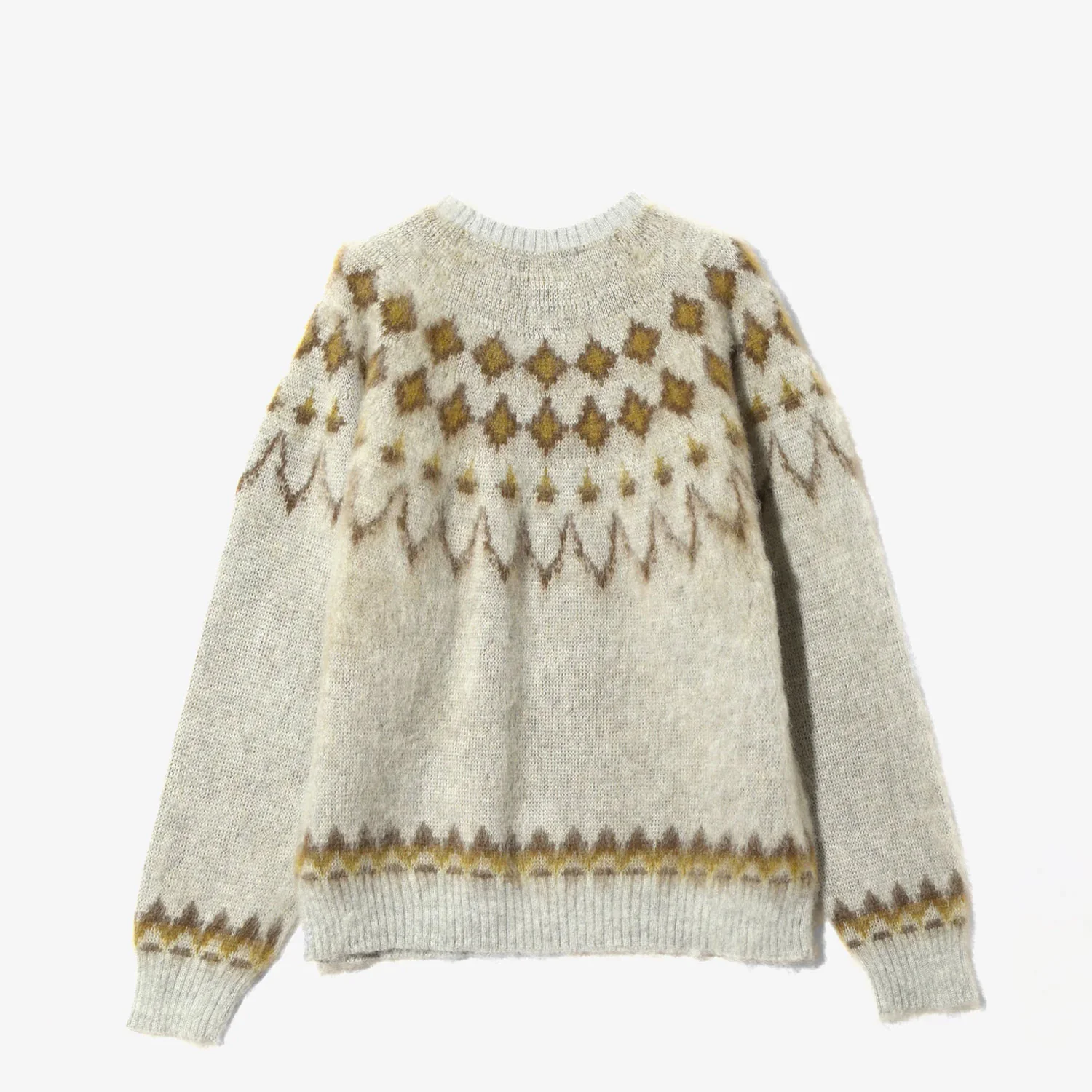 South2 West8 MOHAIR CREW NECK SWEATER, Ice Grey - Image 2