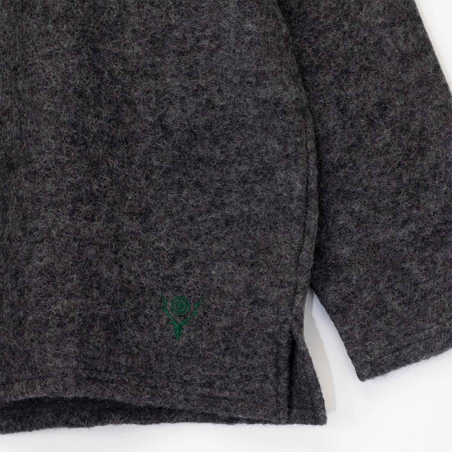 South2 West8 S.S. V NECK CARDIGAN, Charcoal - Image 3