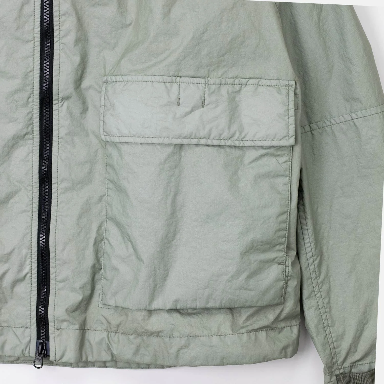 Stone Island 4100004 MEMBRANE 3L TC SHORT PARKA ARMY, Sage Green - Image 3