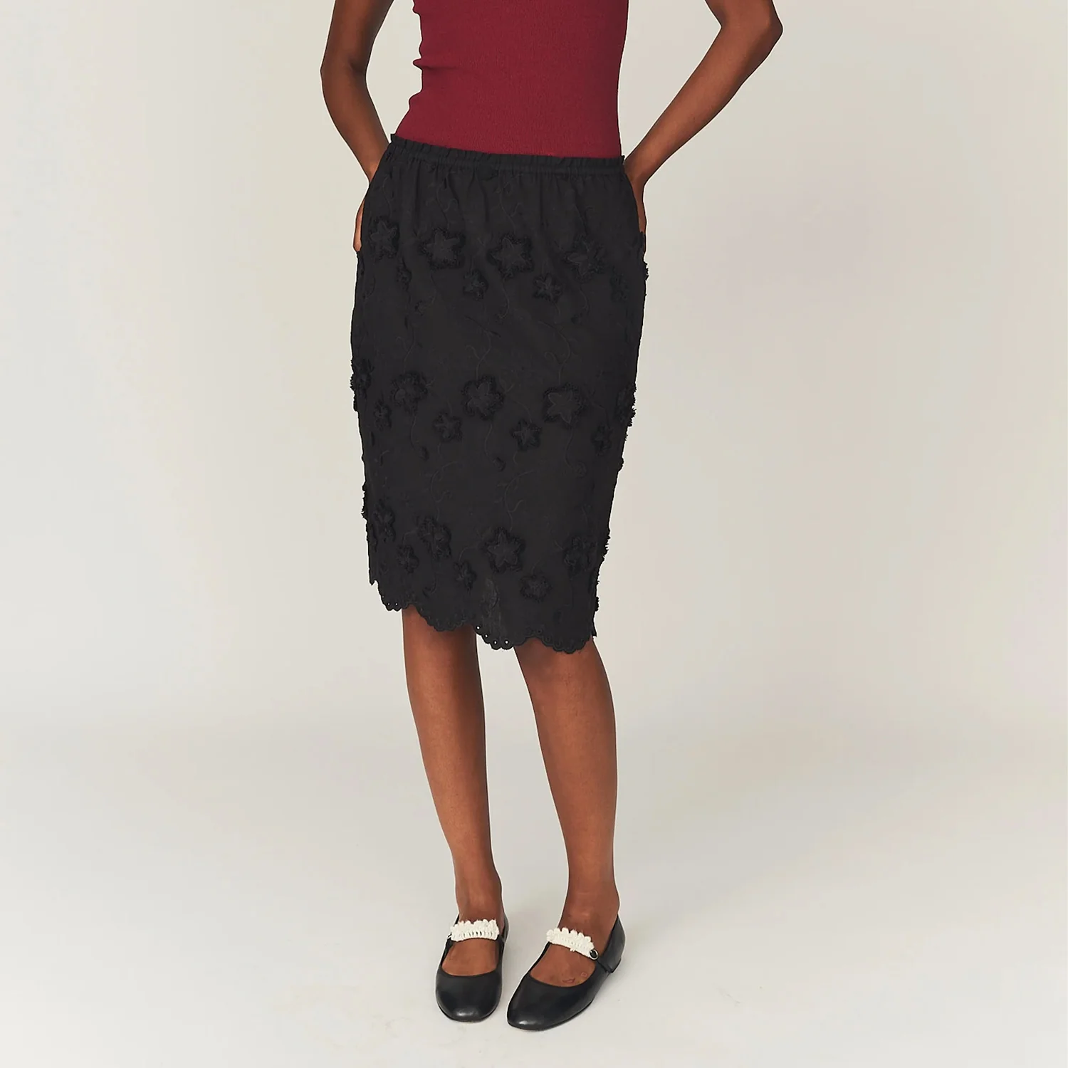 The Garment FLEUR SLIP SKIRT, Black - Image 3