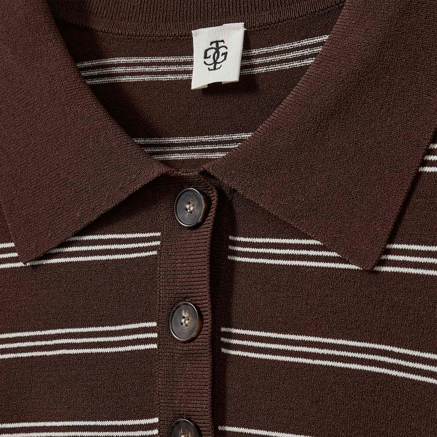 The Garment MADISON POLO, Espresso/Ecru - Image 3