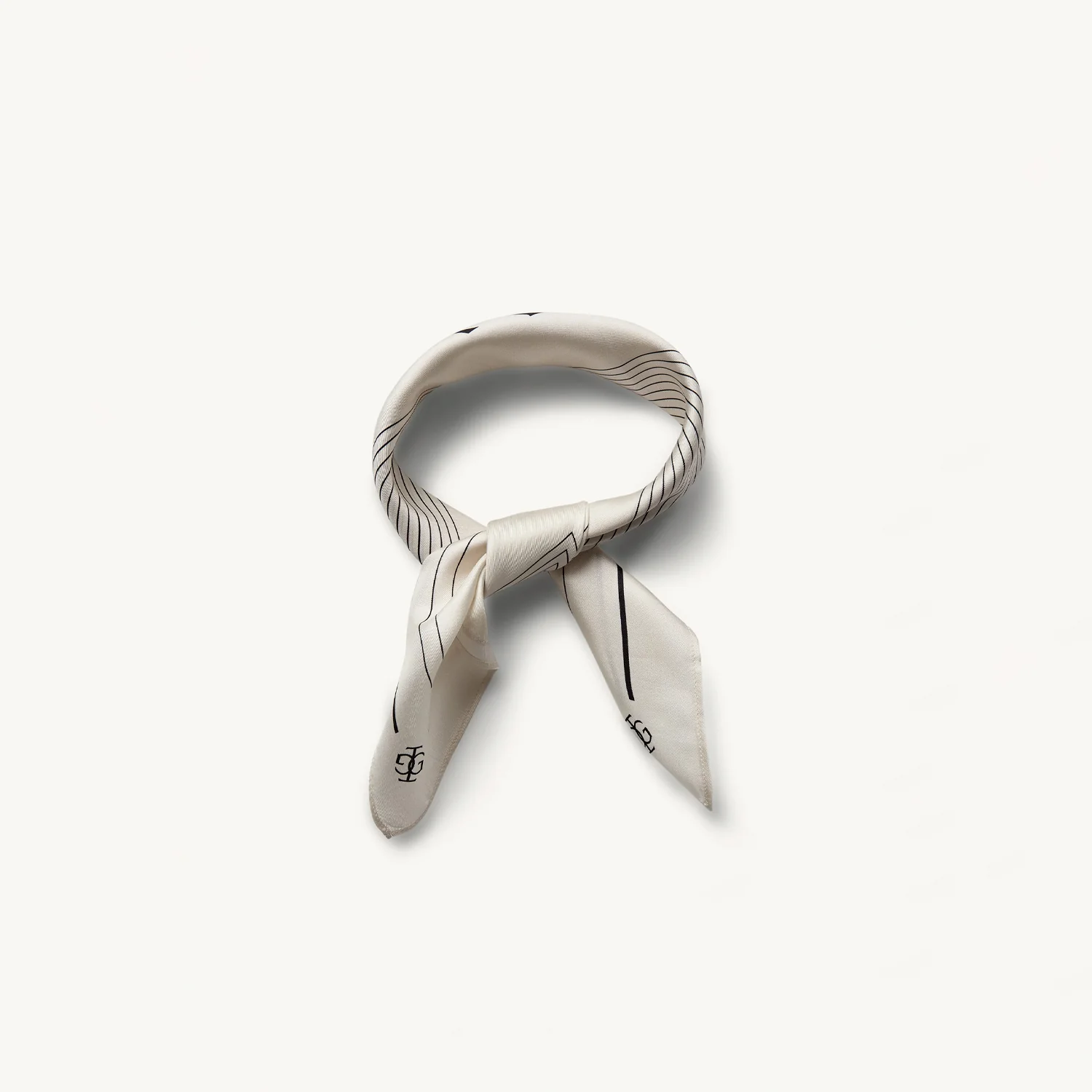 The Garment TG SILK SCARF, Cream/Black - Image 2