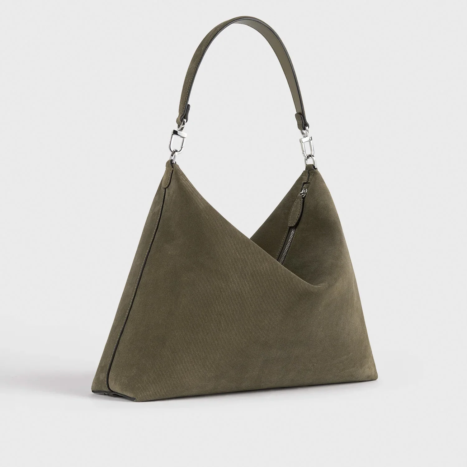 TOTEME BEVEL CORD-SUEDE BAG, Dark Taupe - Image 2