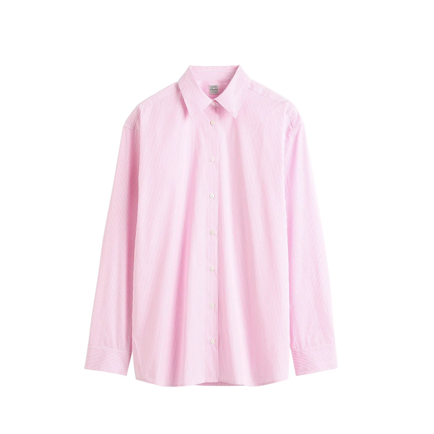 TOTEME CLASSIC TUMBLED STRIPED SHIRT, White/Bloom