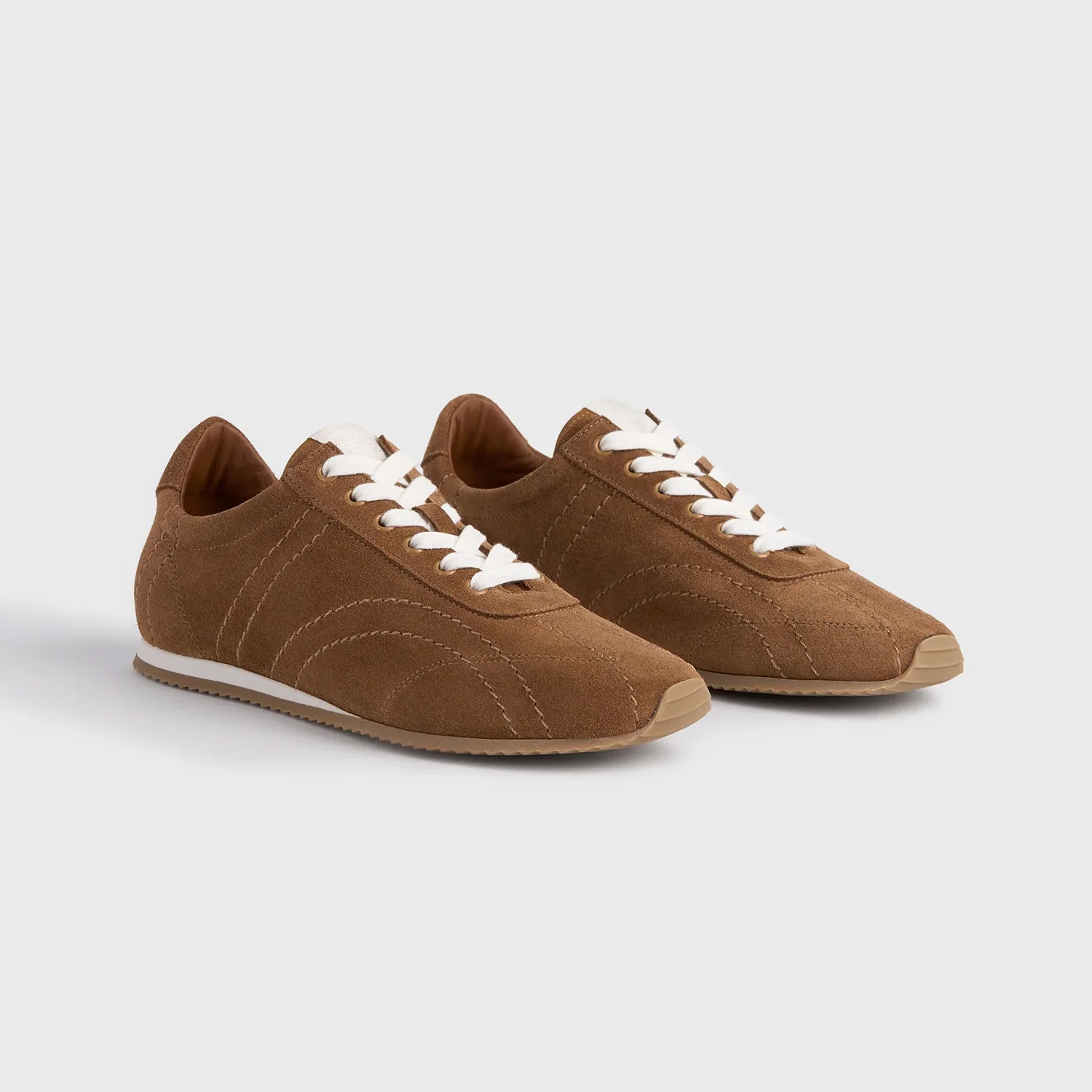 TOTEME FLEX SUEDE SNEAKERS, Copper - Image 2