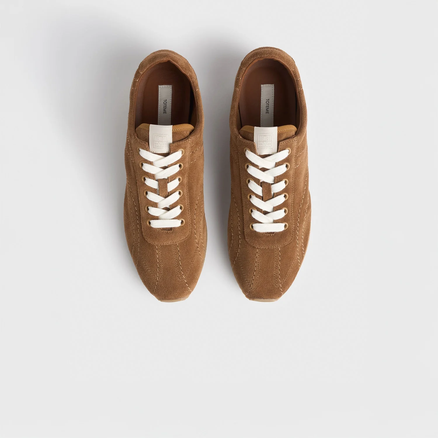 TOTEME FLEX SUEDE SNEAKERS, Copper - Image 3
