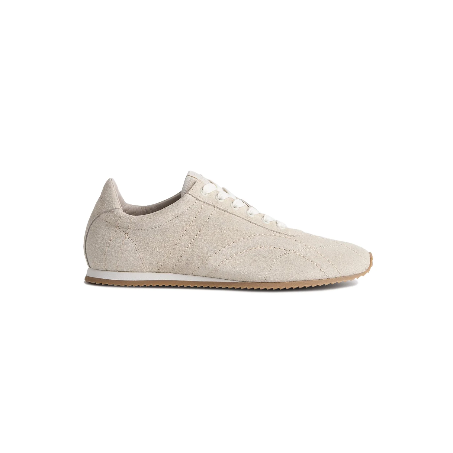 TOTEME FLEX SUEDE SNEAKERS, Stone