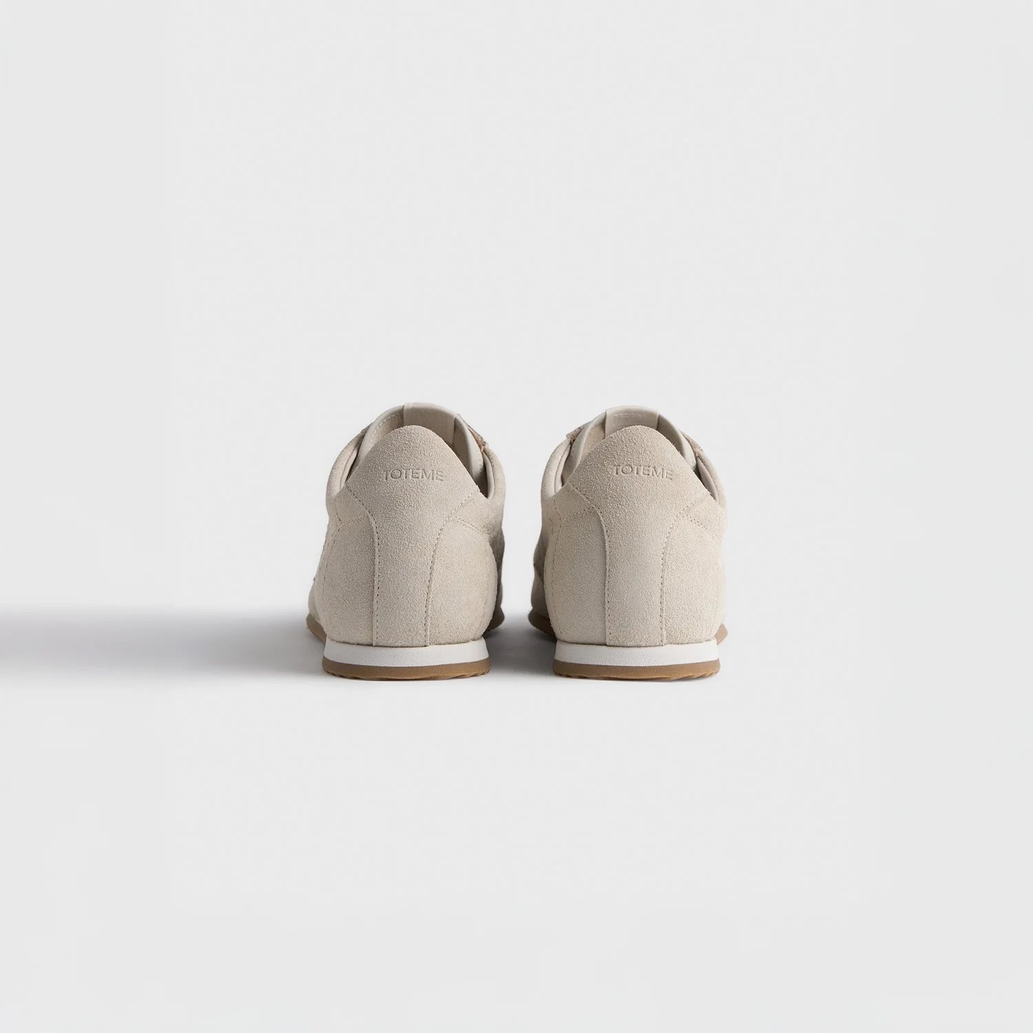 TOTEME FLEX SUEDE SNEAKERS, Stone - Image 4