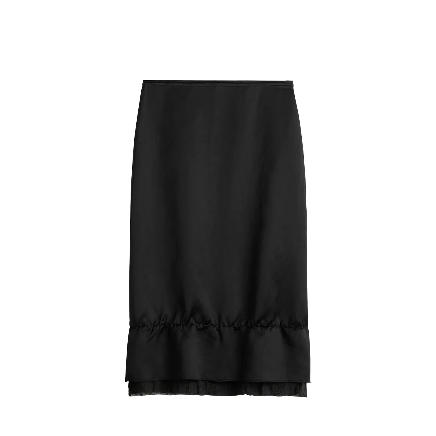 TOTEME LAYERED SATIN SKIRT, Black