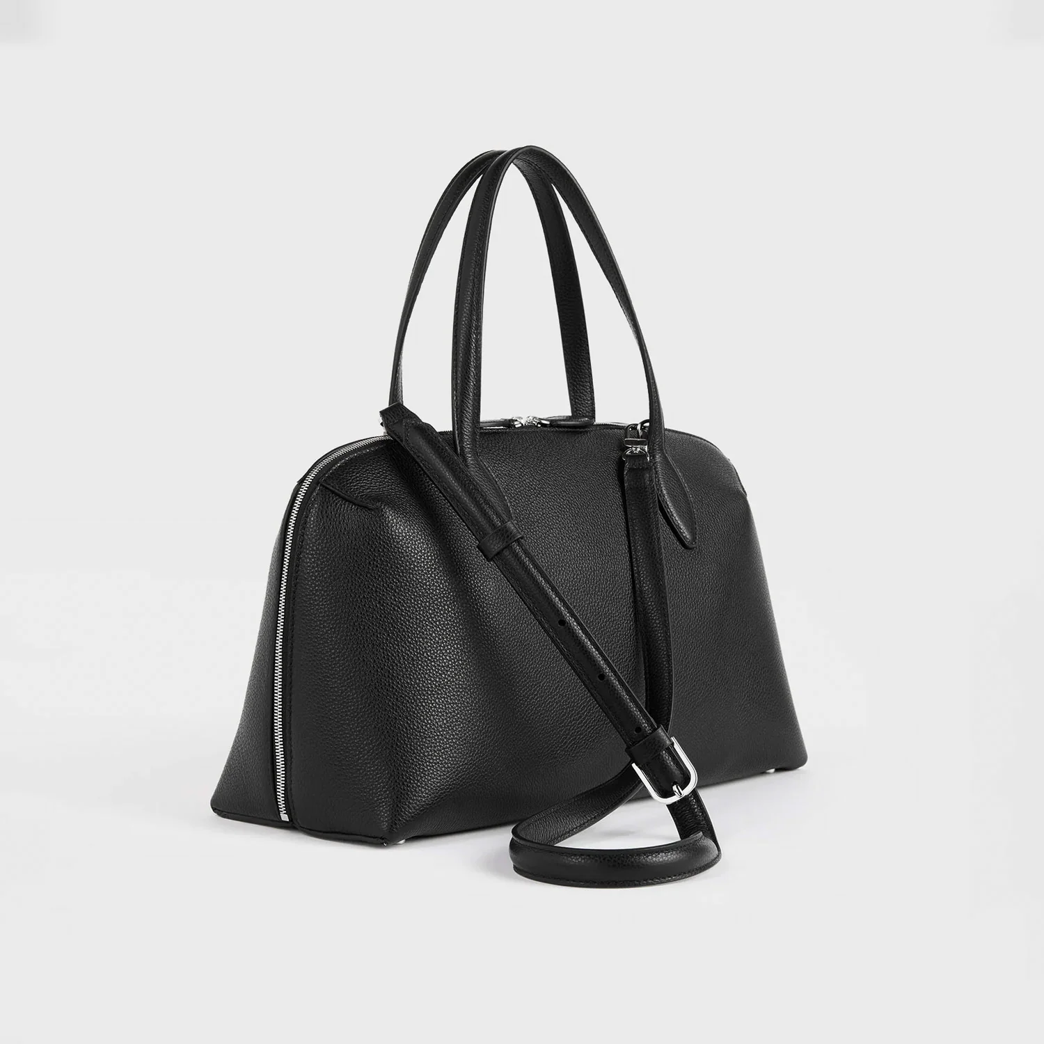 TOTEME MEDIUM GRAINED-LEATHER DAY TOTE, Black - Image 2