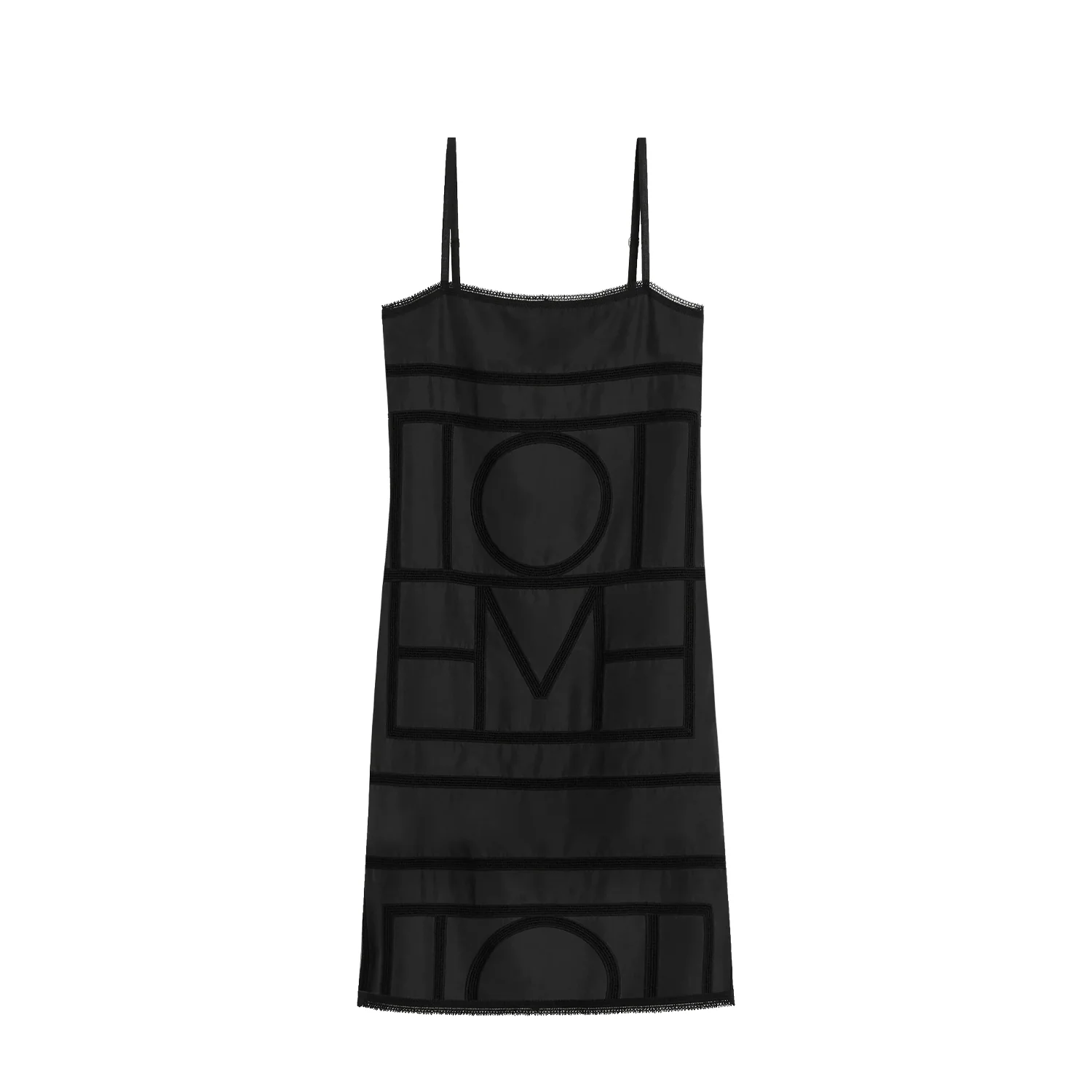 TOTEME MONOGRAM SILK DRESS, Washed Black
