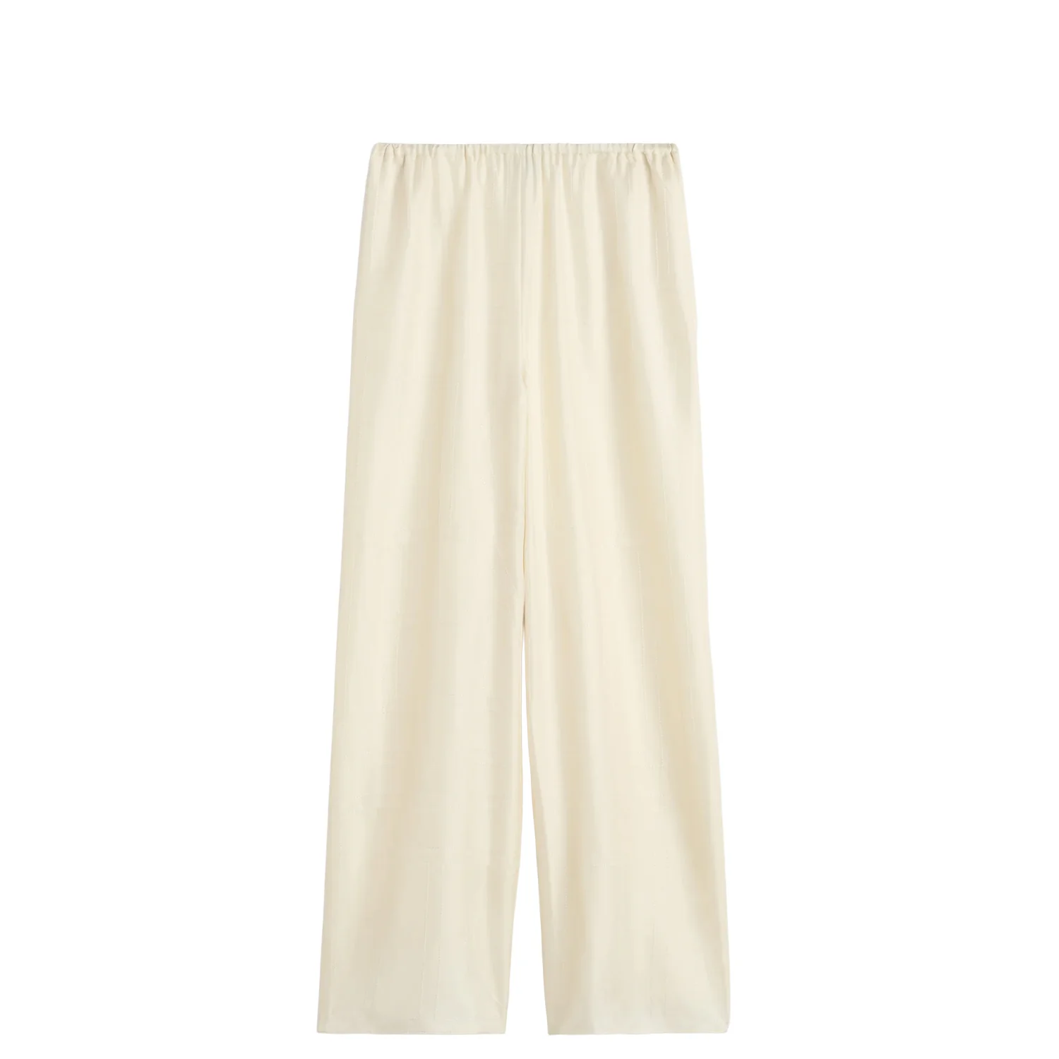 TOTEME MONOGRAM SILK PJ BOTTOMS, Cream