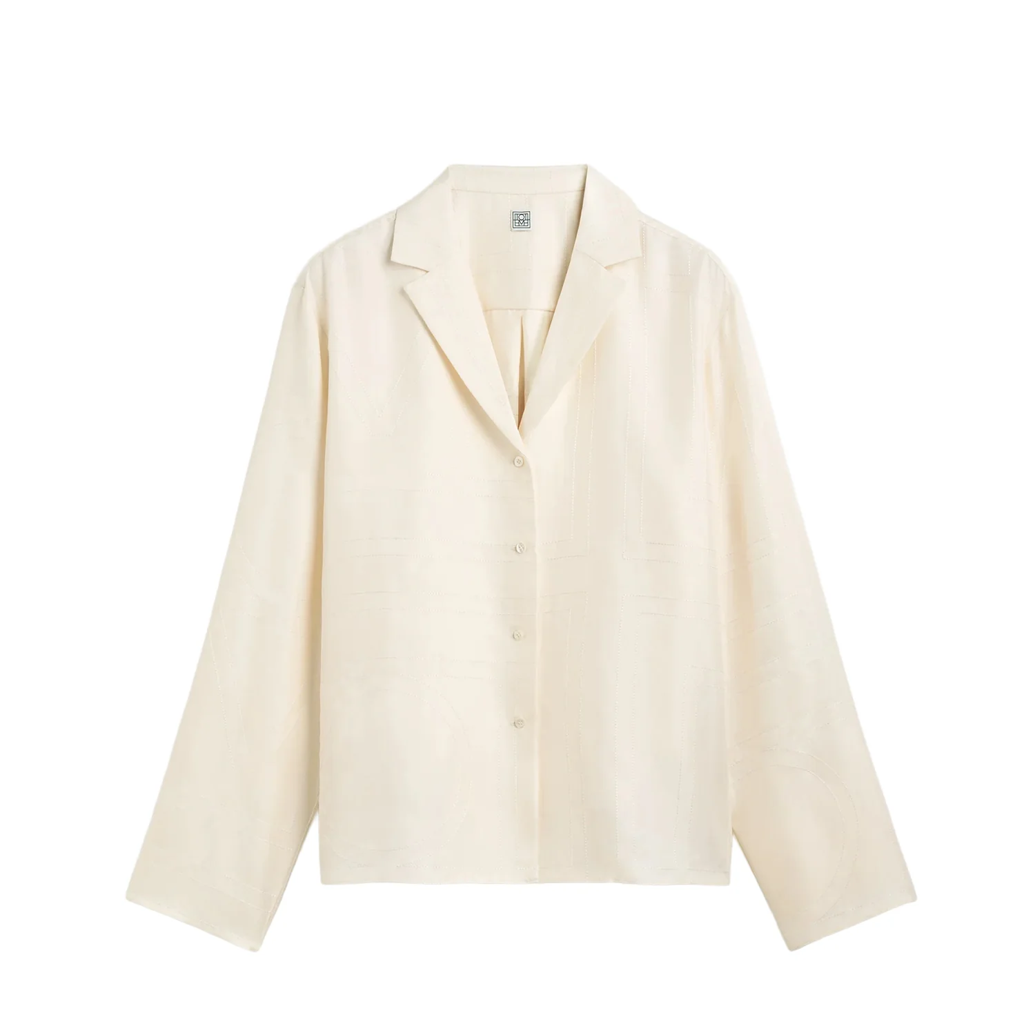 TOTEME MONOGRAM SILK PJ TOP, Cream