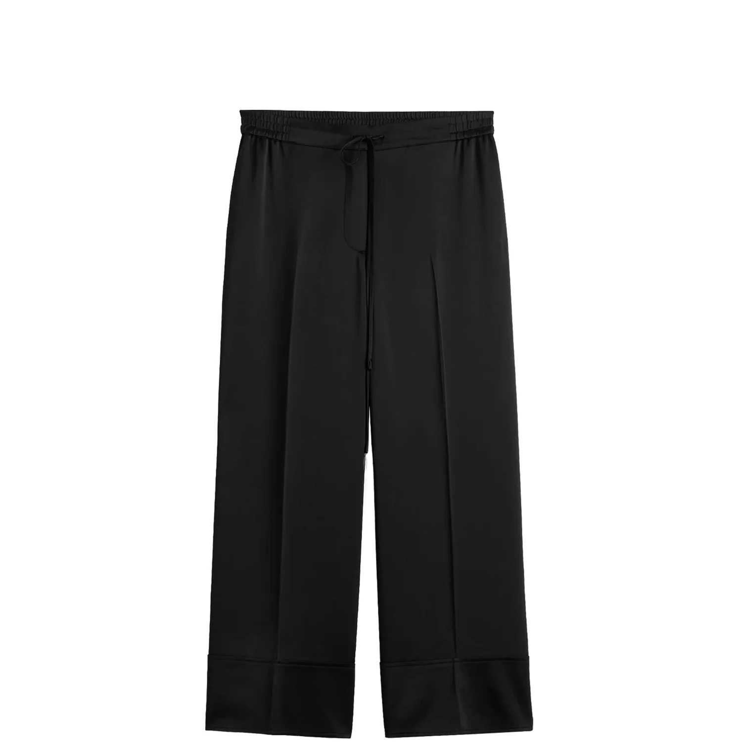 TOTEME SATIN DRAWSTRING TROUSERS, Black