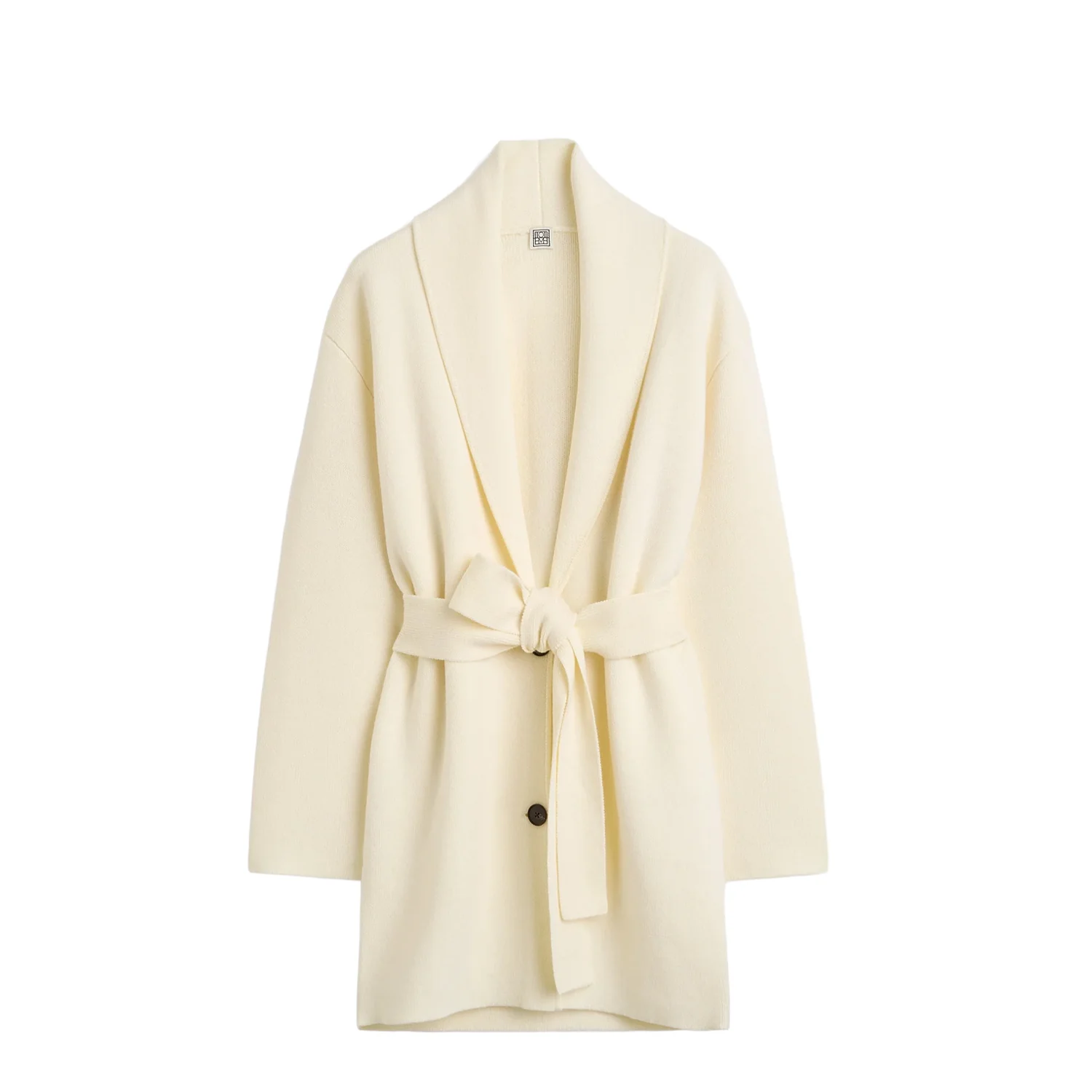 SHAWL-LAPEL ROBE, Ecru