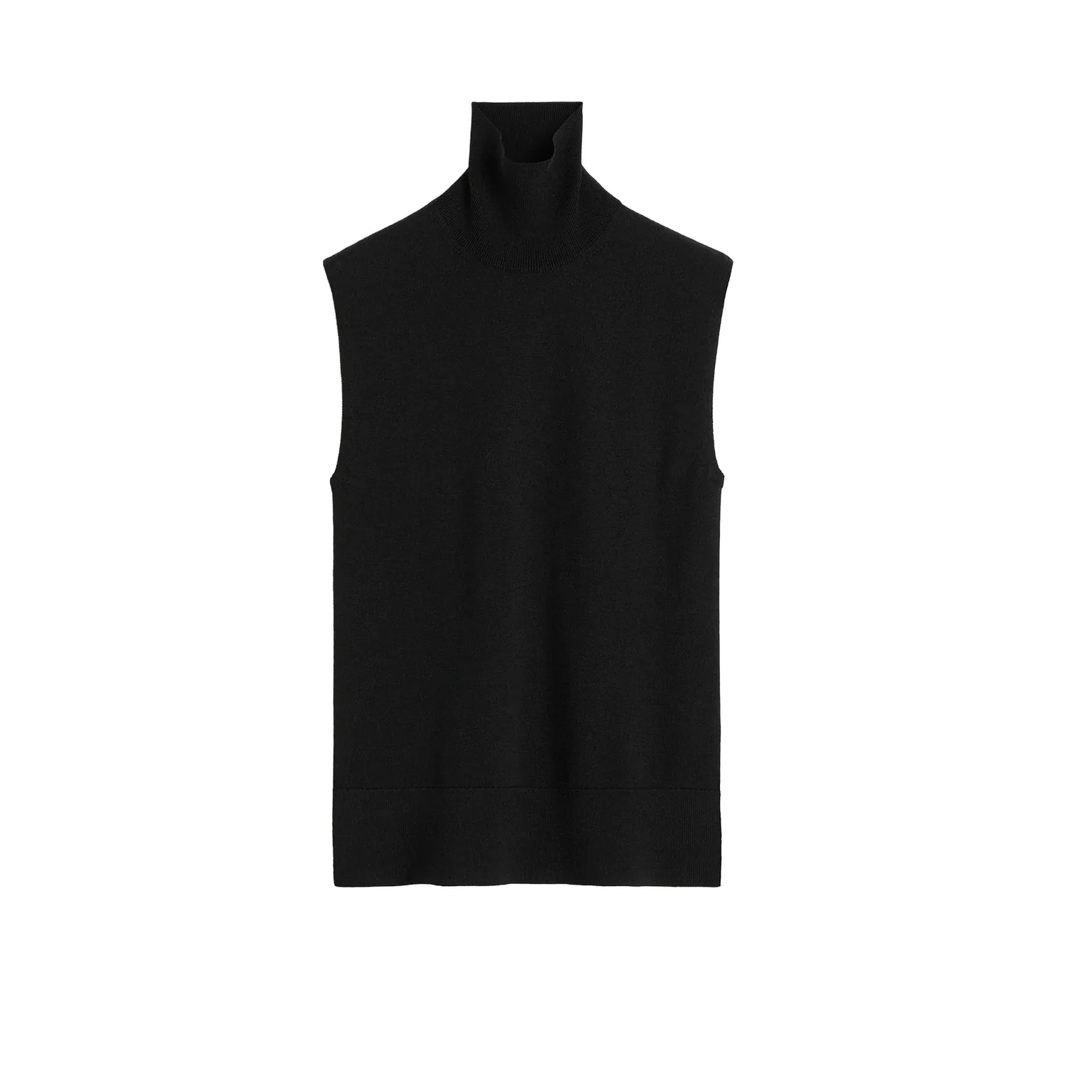 TOTEME SLEEVELESS FINE TURTLENECK, Black