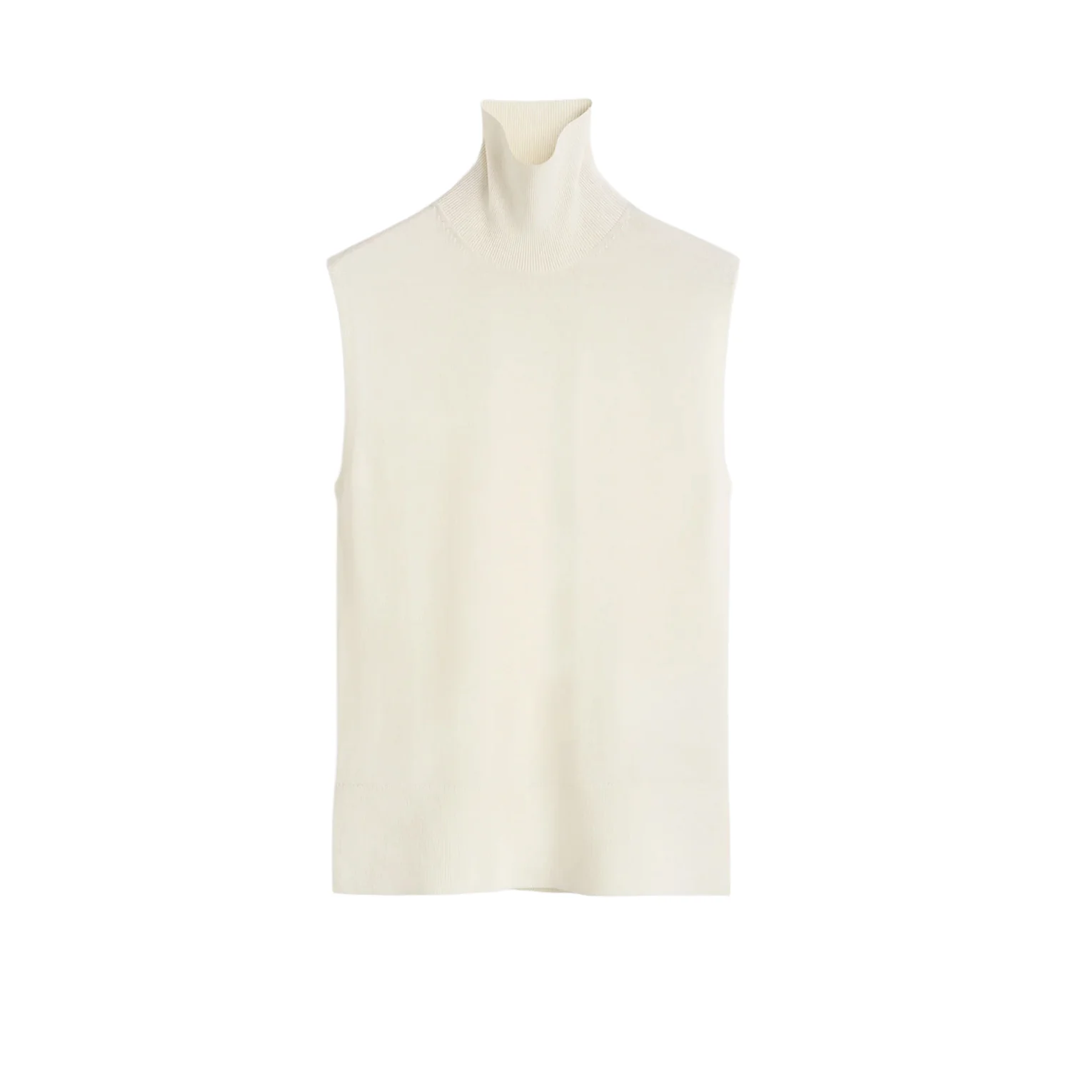 TOTEME SLEEVELESS FINE TURTLENECK, Ecru